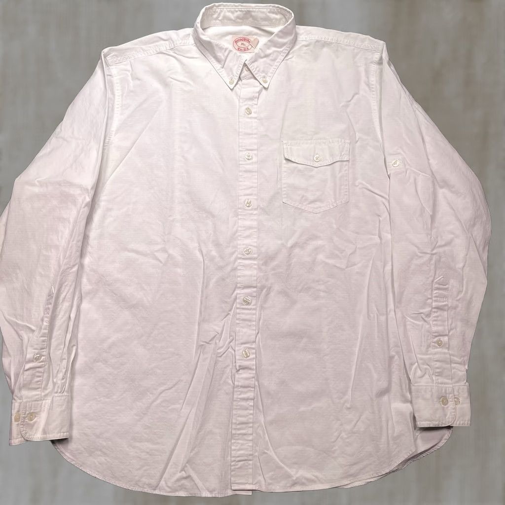 Brooks Brothers Brooks Brothers Mens White Grid Button-Down Shirt XL Classic Fit Ripstop Casual Shirt Size US XL / EU 56 / 4 - 1 Thumbnail