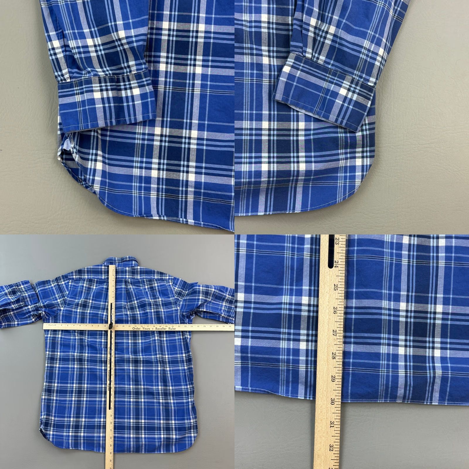 Ralph Lauren Ralph Lauren Shirt Mens Large Blue Plaid 100% Cotton Stretch Button-Down Casual Size US L / EU 52-54 / 3 - 8 Thumbnail