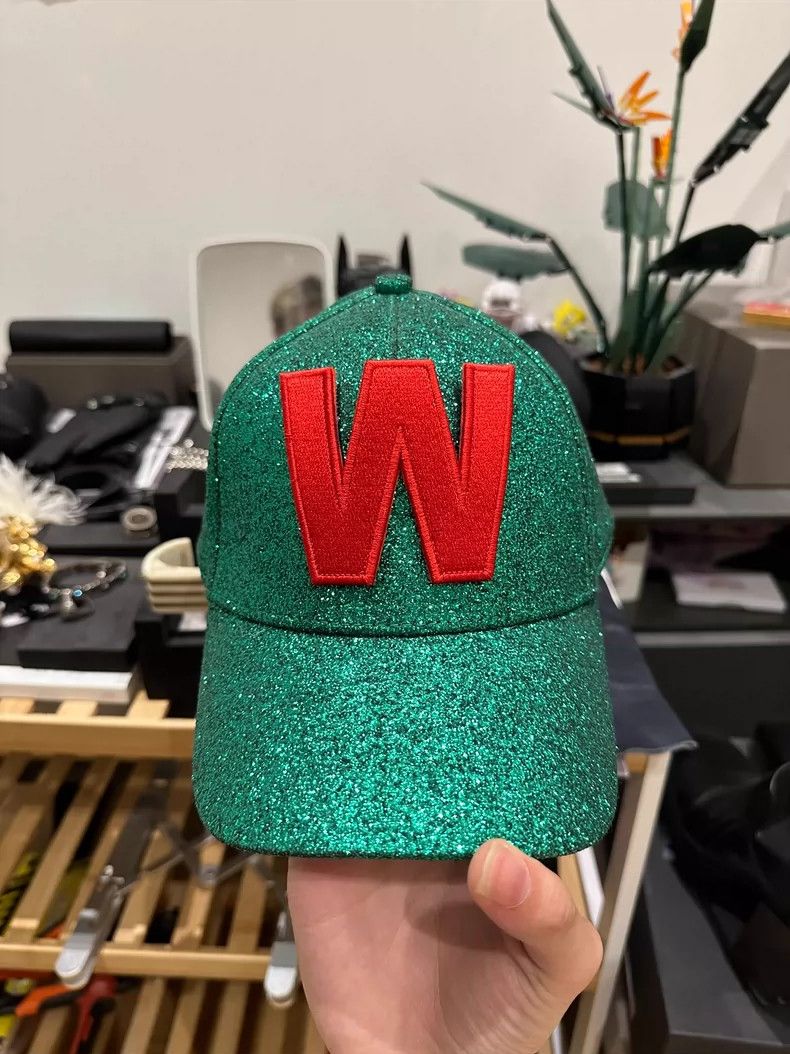 Walter Van Beirendonck Walter Van Beirendonck Green Glitter Hat - dmc Size ONE SIZE - 1 Thumbnail