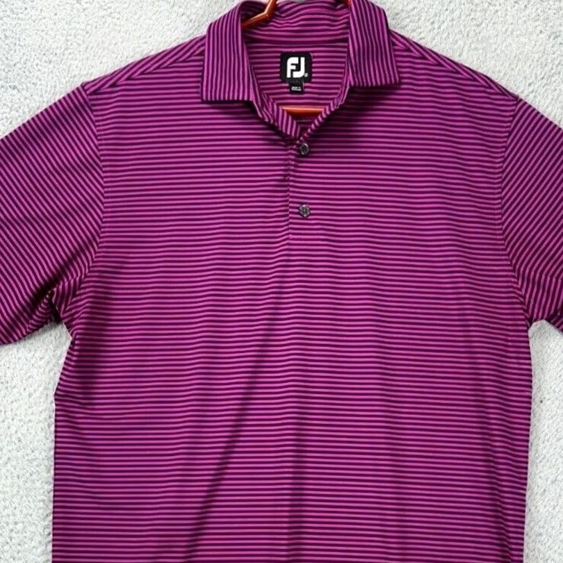 Footjoy FootJoy Polo Shirt Mens M Purple Striped ProDry Stretch Golf Rugby Short Sleeve Casual Outdoor Shirt Size US M / EU 48-50 / 2 - 2 Thumbnail