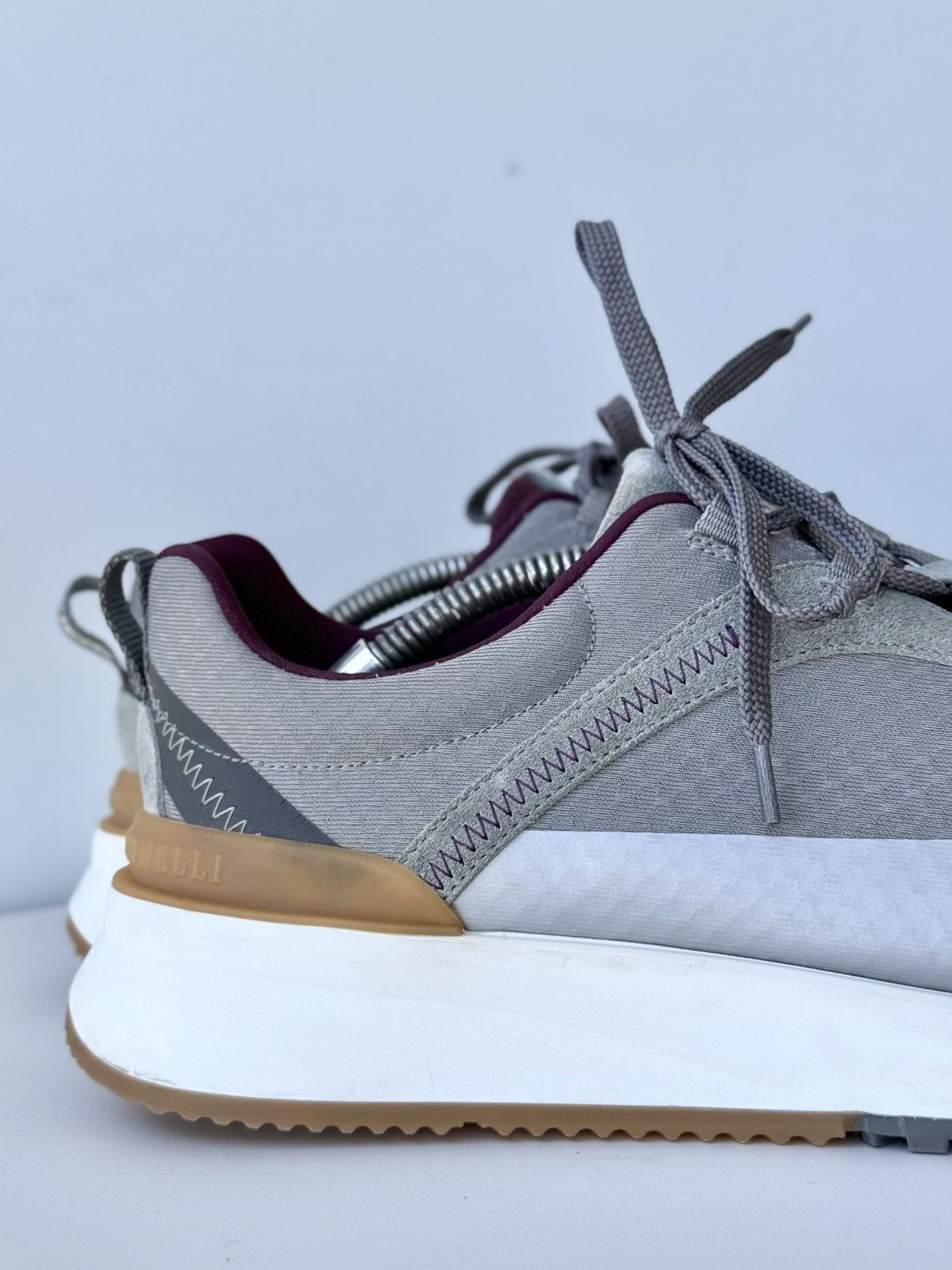 Brunello Cucinelli Brunello Cucinelli Honeycomb Grey Lace Up Sneaker Mens Shoes Size US 12 / EU 45 - 8 Thumbnail