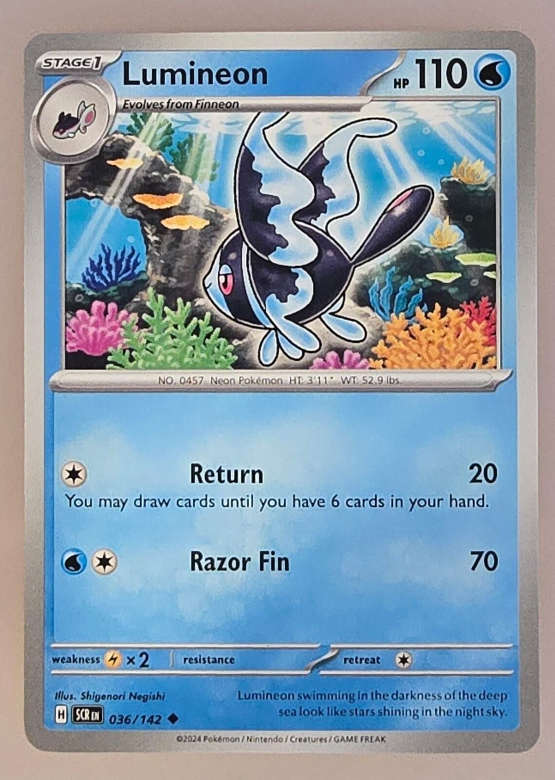 Pokemon Lumineon Pokémon card Size ONE SIZE - 1 Thumbnail