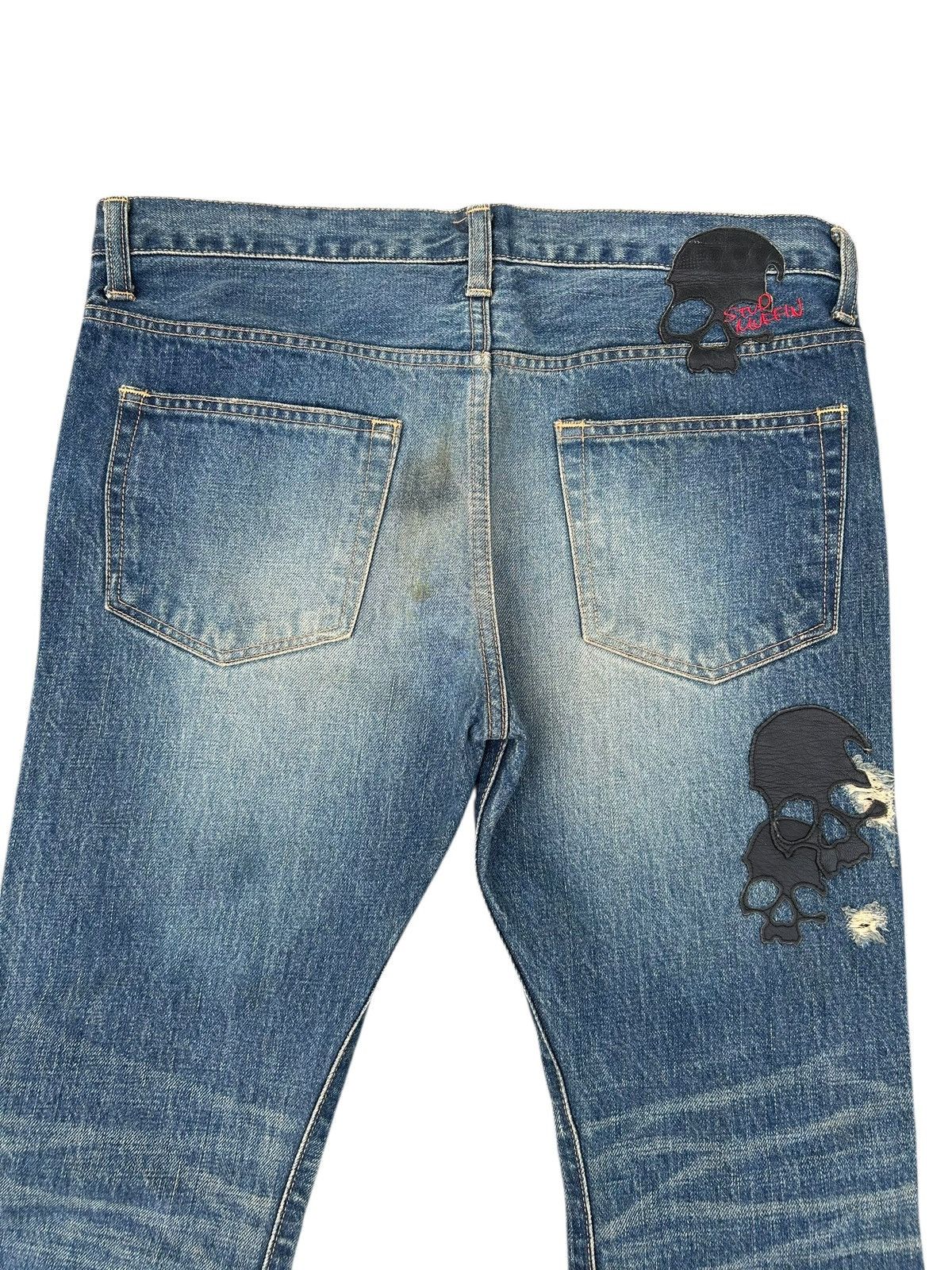 Kapital Flare Skull Stud Muffin Japanese Punk Distressed Denim Jeans Size US 35 - 10 Thumbnail