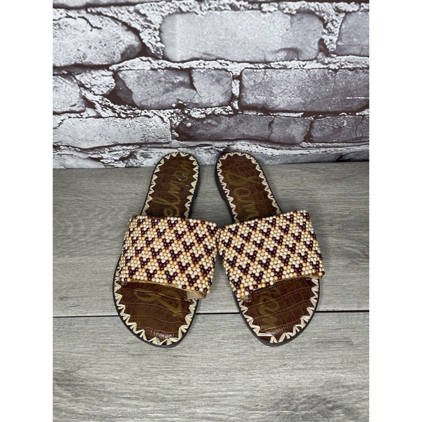 Sam Edelman Sam Edelman Gunner 3 Peach Pearl Beaded Multi Sandals Women’ Size US 6.5 / IT 36.5 - 19 Thumbnail