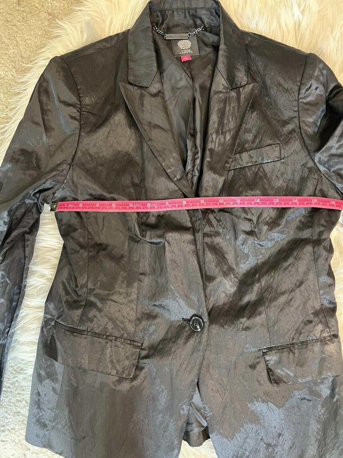 Vince Camuto Nwt Vince Camuto One Button Satin Blazer Jacket Black Sz 6 Size M / US 6-8 / IT 42-44 - 7 Thumbnail