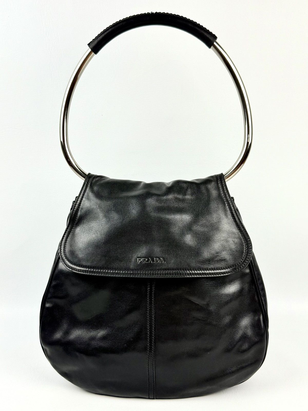Prada - Miuccia - SS/03 - Black - Metal - Ring - Top Handle