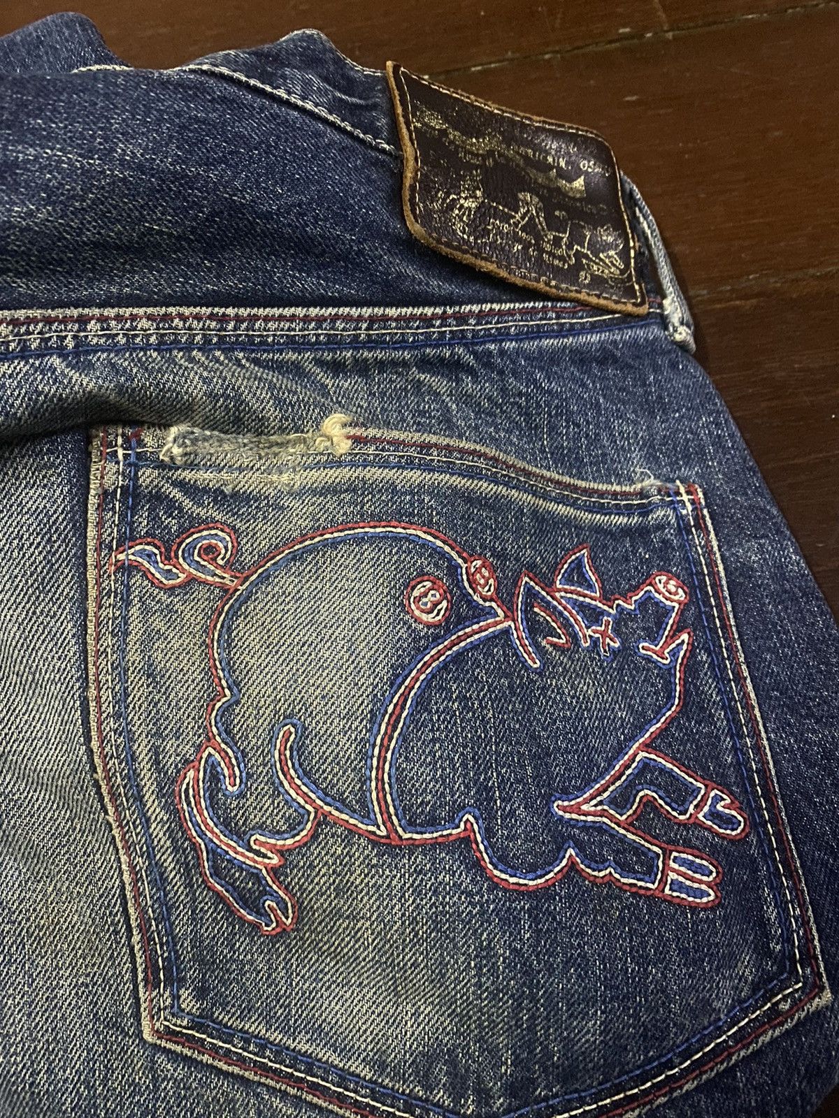 Studio D'Artisan Studio D’Artisan embroide og design Art Selvedge Denim faded Size US 32 / EU 48 - 9 Thumbnail