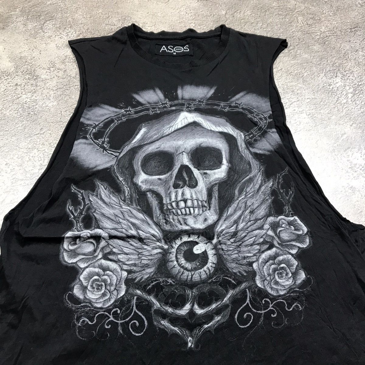 Vintage Vintage 90s Skull Graphic Tank Top Y2K Goth Streetwear M Size US M / EU 48-50 / 2 - 3 Thumbnail
