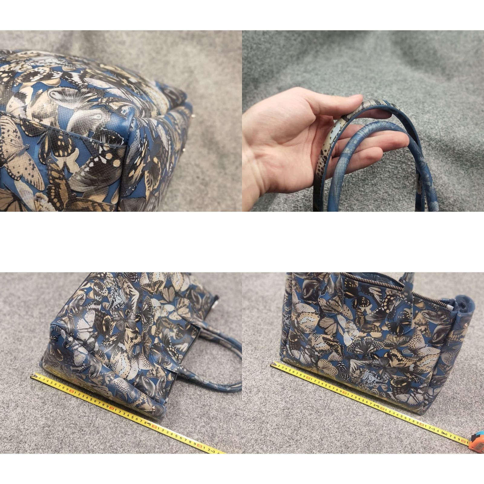 Gianni Chiarini Gianni Chiarini Italy Designer Handbag Shoulder Bag Blue Logo Butterfly - Medium - PVC Lining - PVC Exterior - Blue Hardware - Rayon - Women's Bag Size ONE SIZE - 10 Thumbnail
