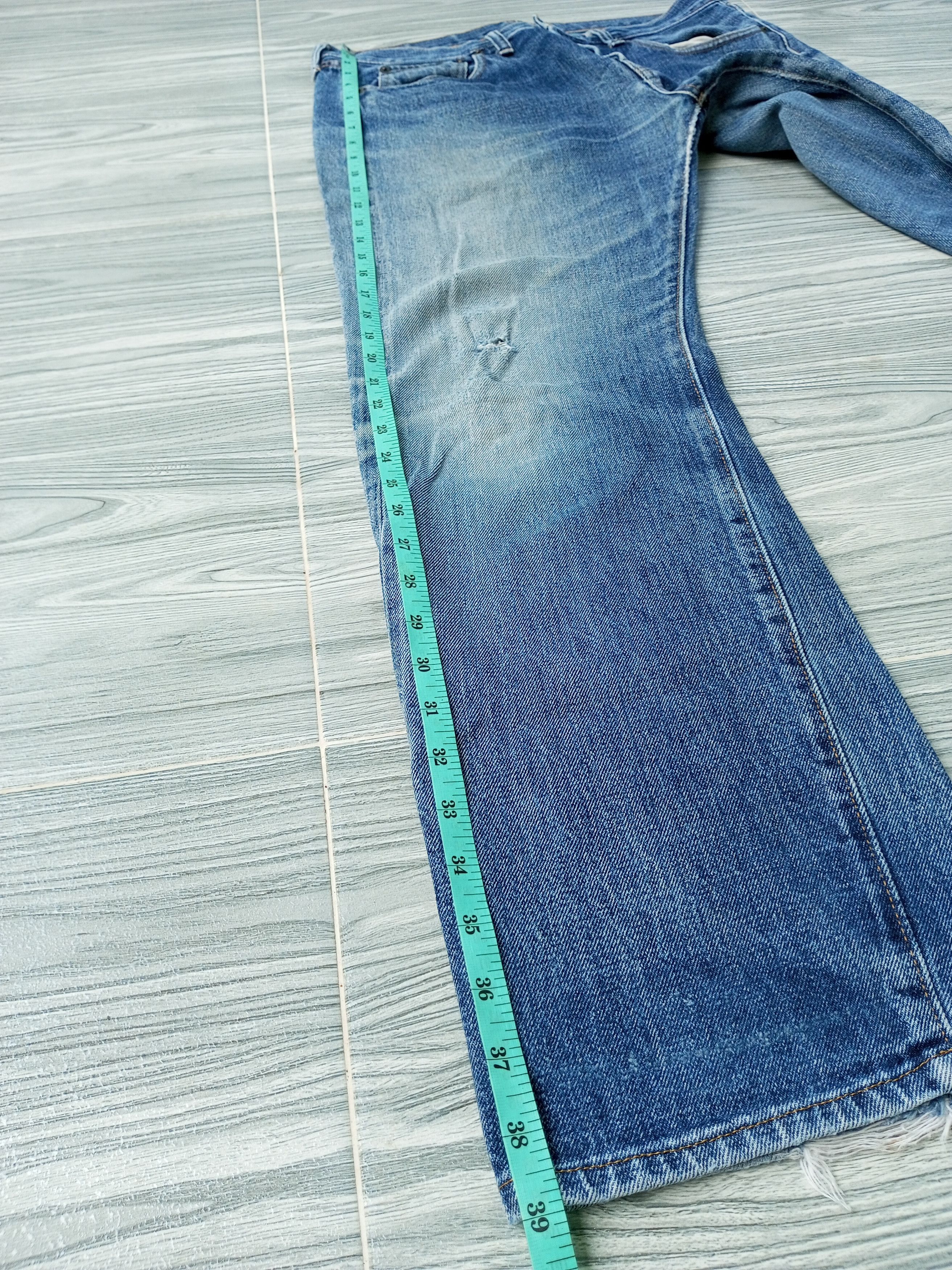 Denime × Japanese Brand Vintage Denime Selvedge Japan Crazy Distress Mud Wash Size US 34 / EU 50 - 7 Thumbnail