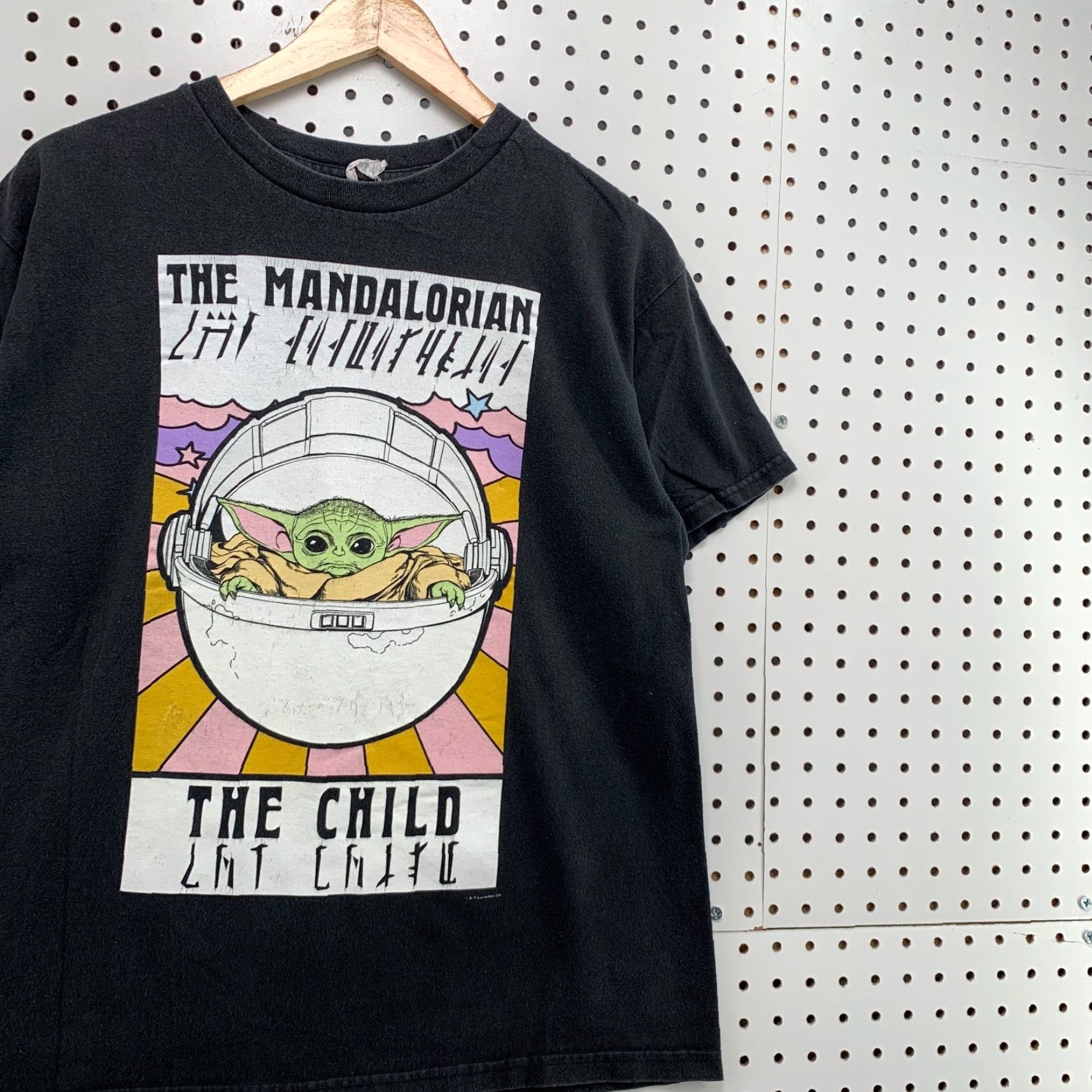 Vintage The Mandalorian Child Shirt Black Adult Small Short Sleeve Movie TEE 20x25 Size US S / EU 44-46 / 1 - 4 Thumbnail