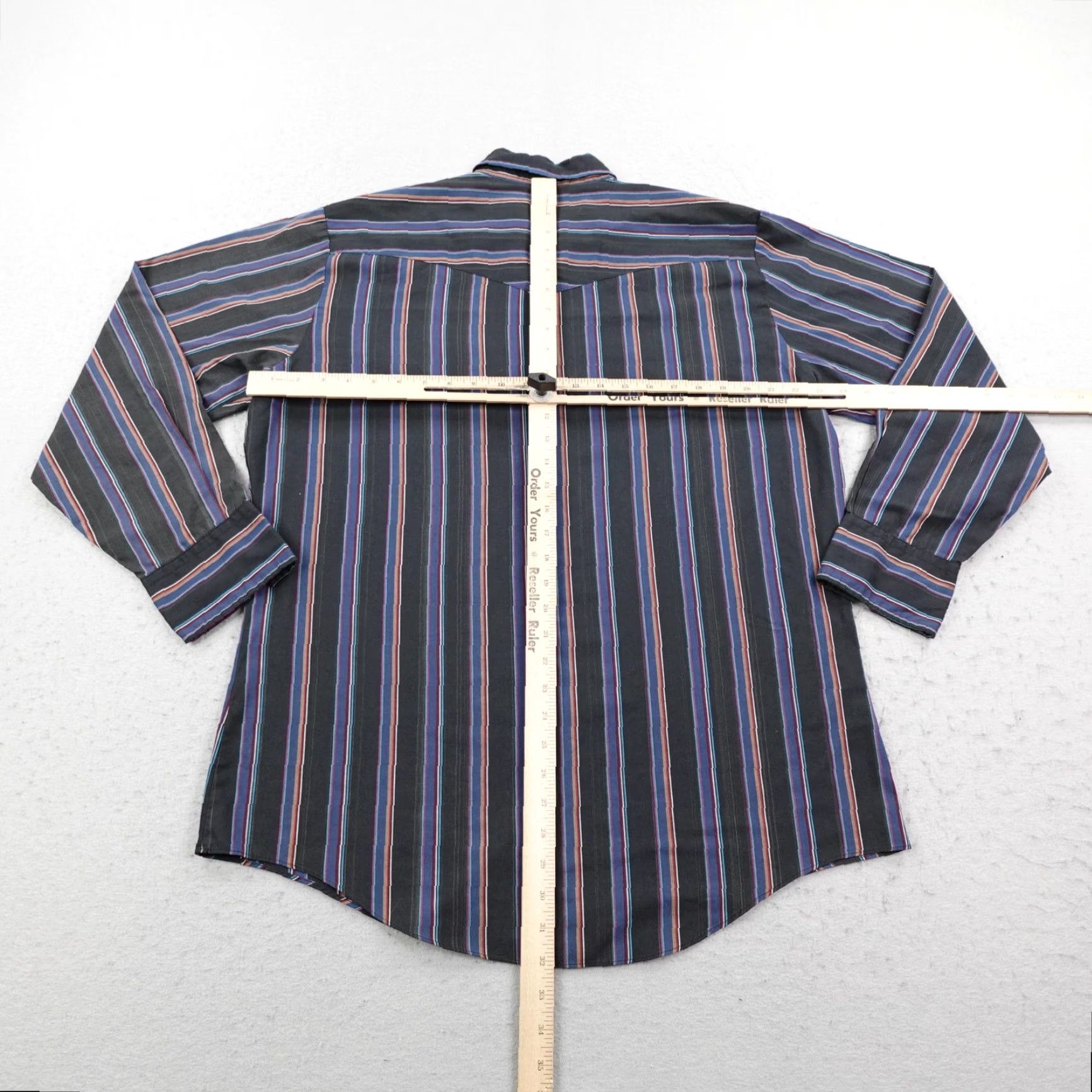 Vintage VINTAGE Saddlebrook Shirt Mens L Black Stripes Western Pearl Snap Rodeo USA Shirt Size US L / EU 52-54 / 3 - 6 Thumbnail
