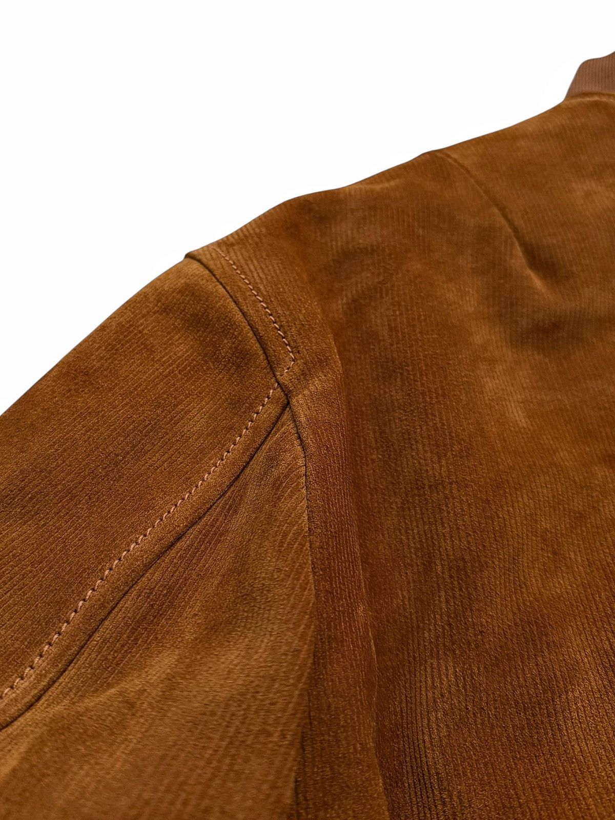 424 Rare Trompe Loeil Leather “Corduroy” Bomber Jacket Size US M / EU 48-50 / 2 - 9 Thumbnail