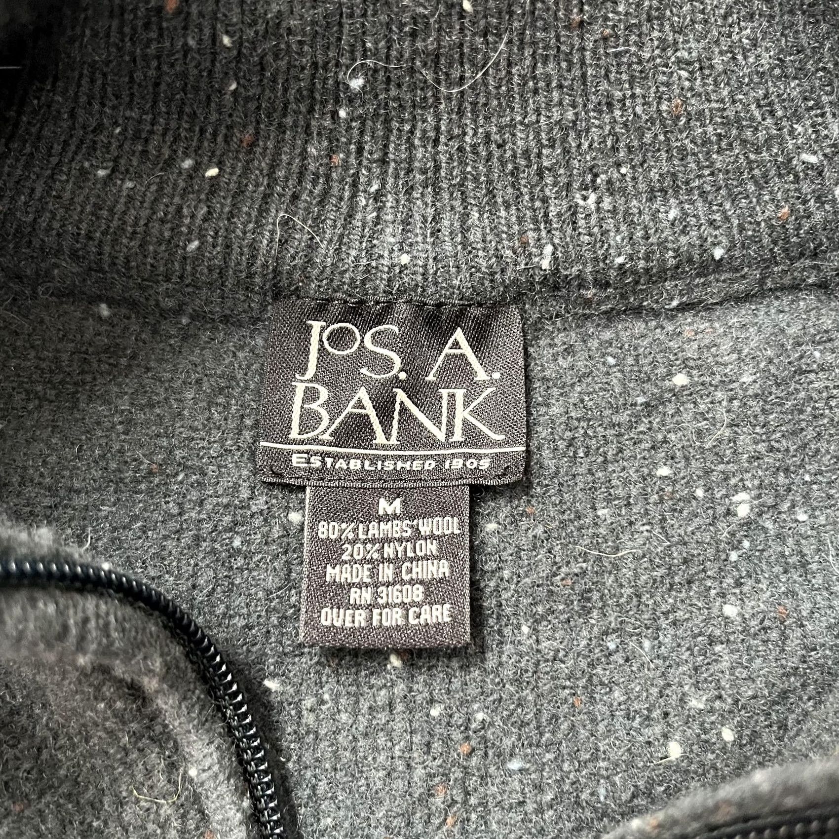 Jos. A. Bank Jos A Bank Sweater Mens Medium Green Lambswool Quarter Zip Mock Neck Pullover Size US M / EU 48-50 / 2 - 3 Thumbnail