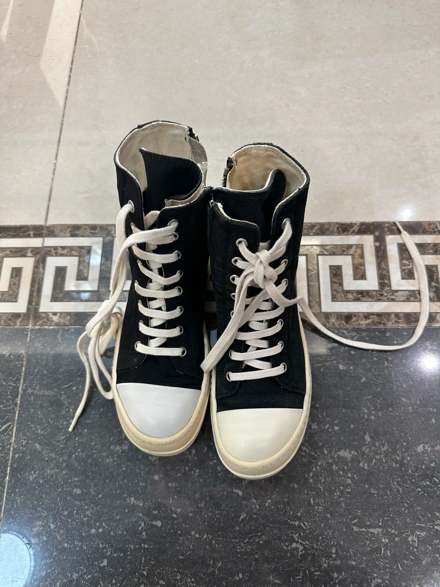 Rick Owens Rick Owens Canvas High-Top Sneakers Size US 5 / IT 35 - 1 Thumbnail