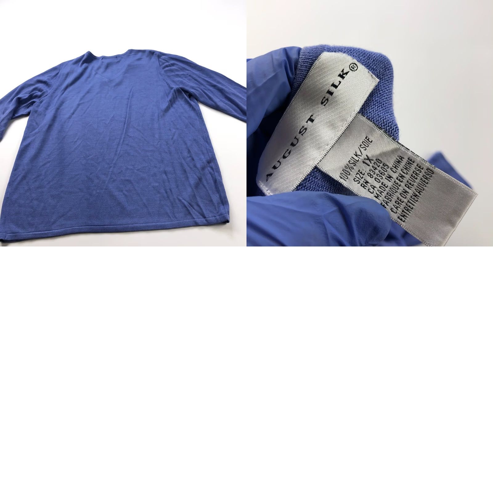Vintage August Silk Plus 1X Silk V-Neck Pullover Sweater Blue Purple Womens 1X Pullover Knit Crew Neck Casual Party/Cocktail Size XL / US 12-14 / IT 48-50 - 8 Thumbnail