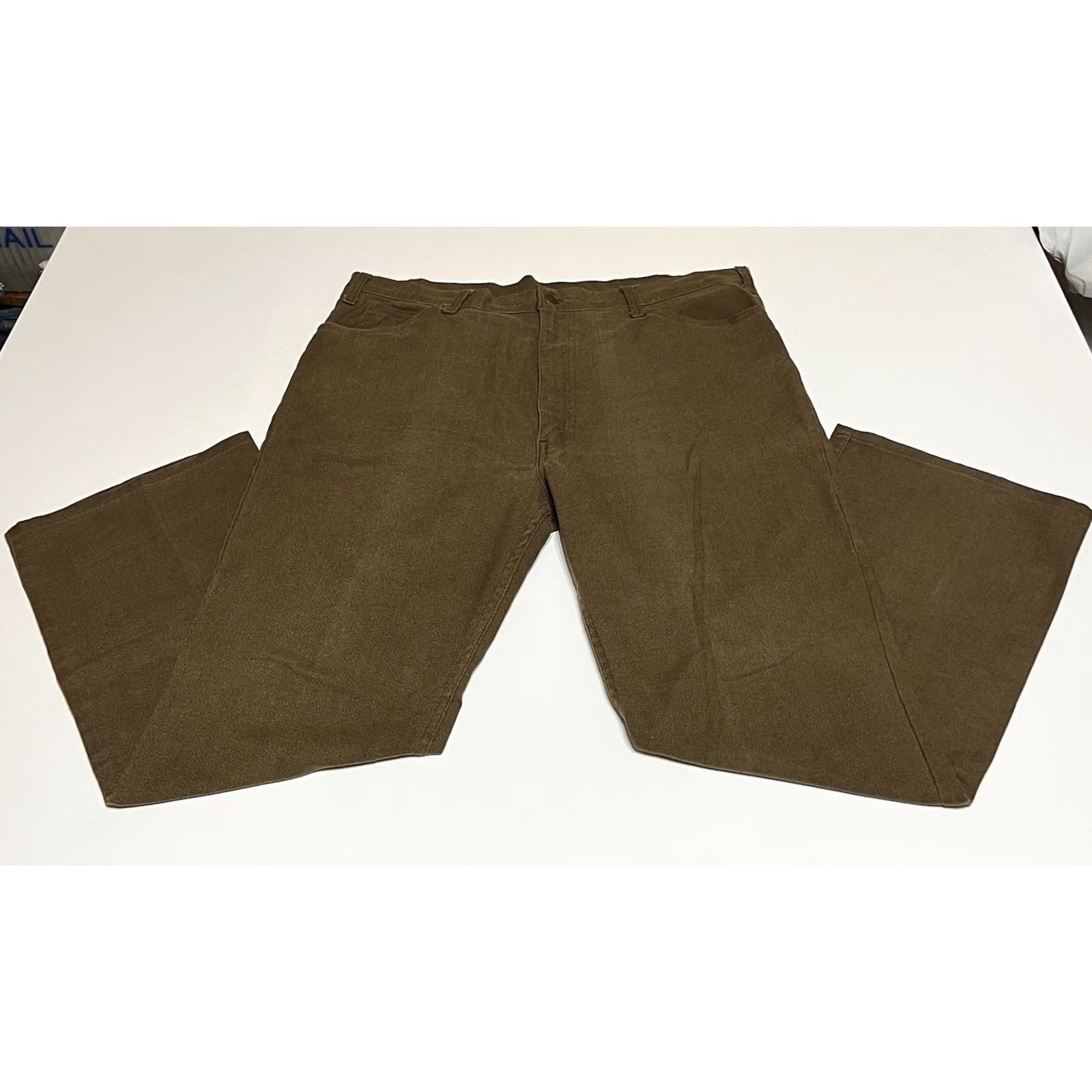 Levi's VINTAGE Levi's Sta-Prest 517 Pants Men's 40x30 40x29 Brown Leather Logo USA Bootcut Zip Front Pockets High Rise Regular Inseam 29" Made in USA Mens Size US 40 / EU 56 - 2 Thumbnail