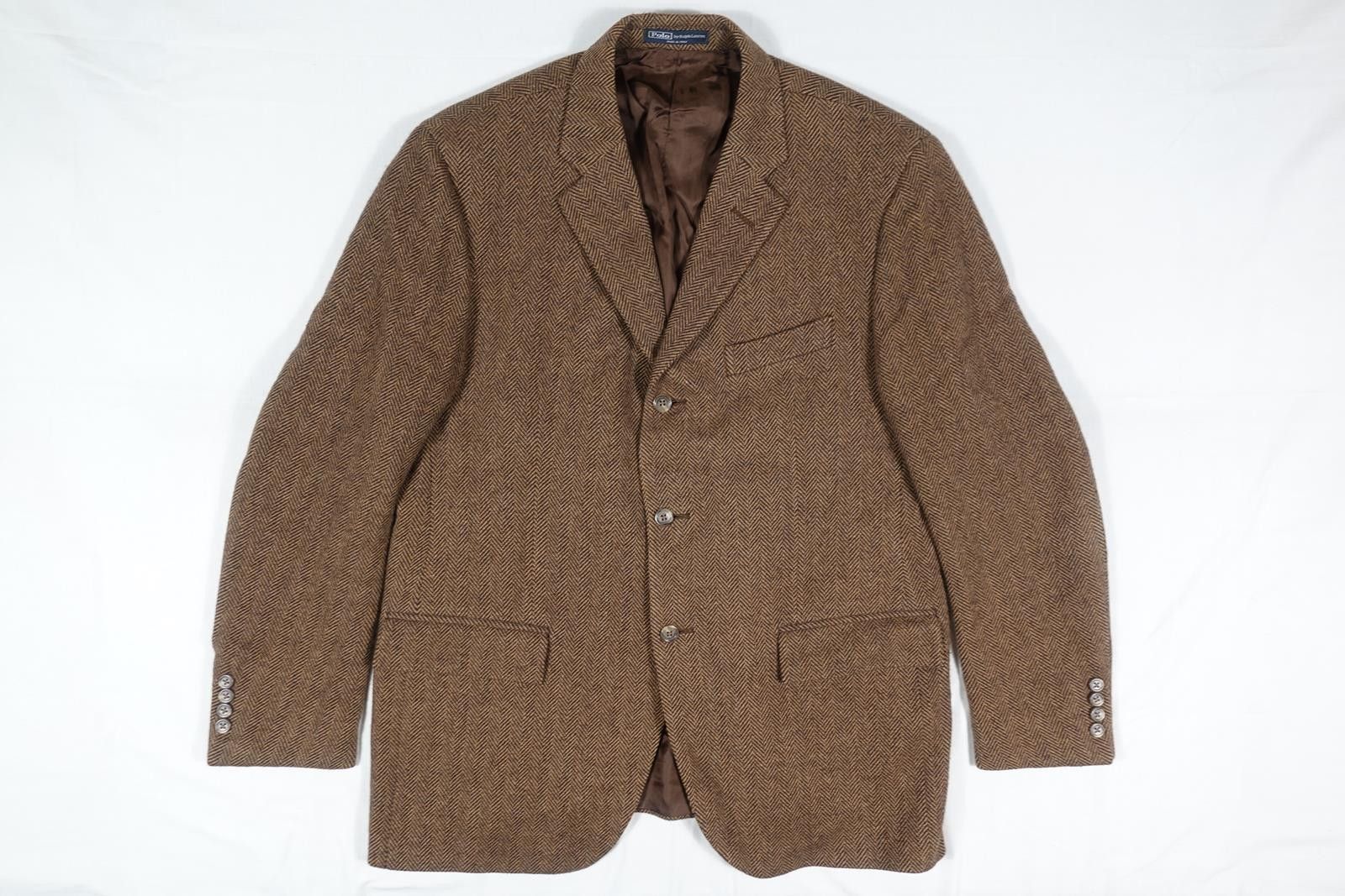 Polo Ralph Lauren Polo Ralph Lauren Blazer Jacket Coat Brown Herringbone 44 Size 44R - 1 Thumbnail