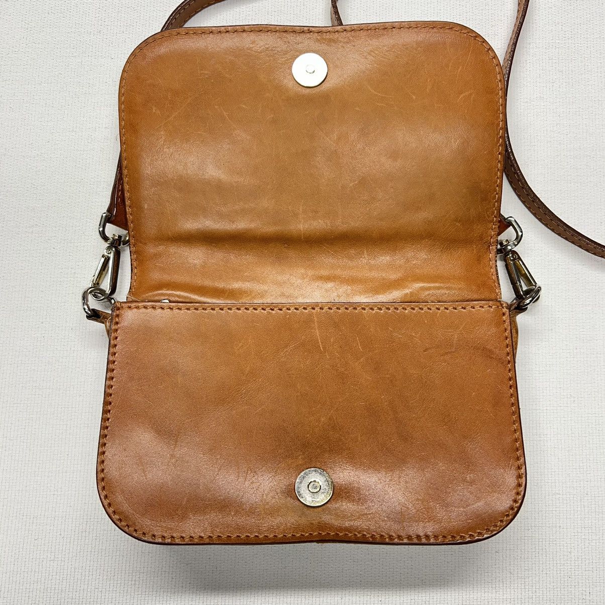 Vera Pelle × Vintage VTG Vera Pelle Leather Bag Brown Crossbody Purse Strap Size ONE SIZE - 4 Thumbnail