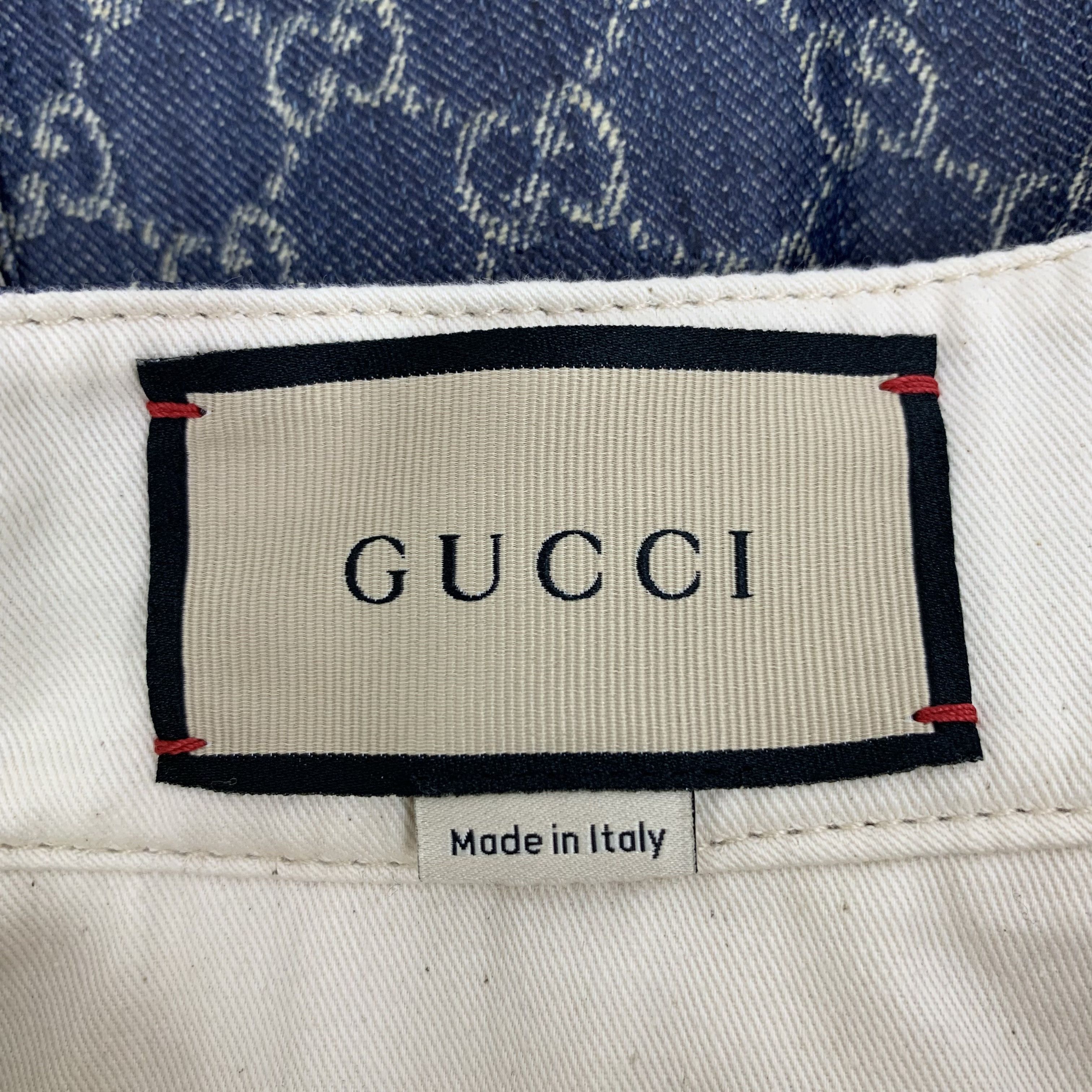 Gucci Gucci Cotton Cargo Jeans Logo Jacquard Navy (XS) Size US 28 / EU 44 - 2 Thumbnail