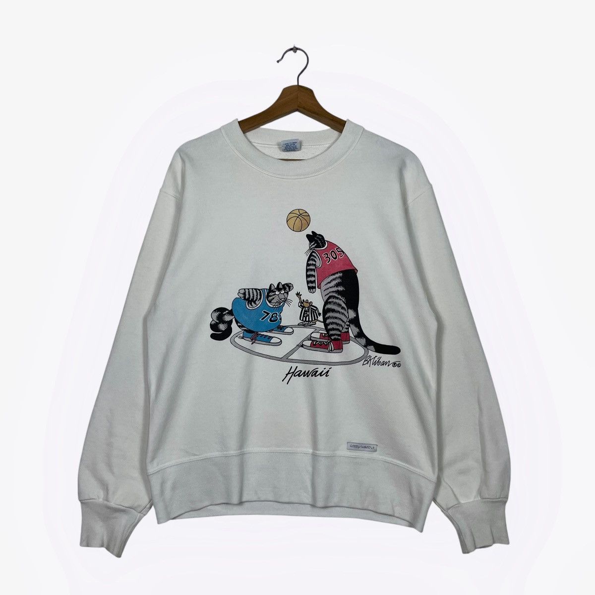 Vintage Vintage Hawaii B. Kliban Basketball Cat Sweatshirt Size US XS / EU 42 / 0 - 1 Thumbnail