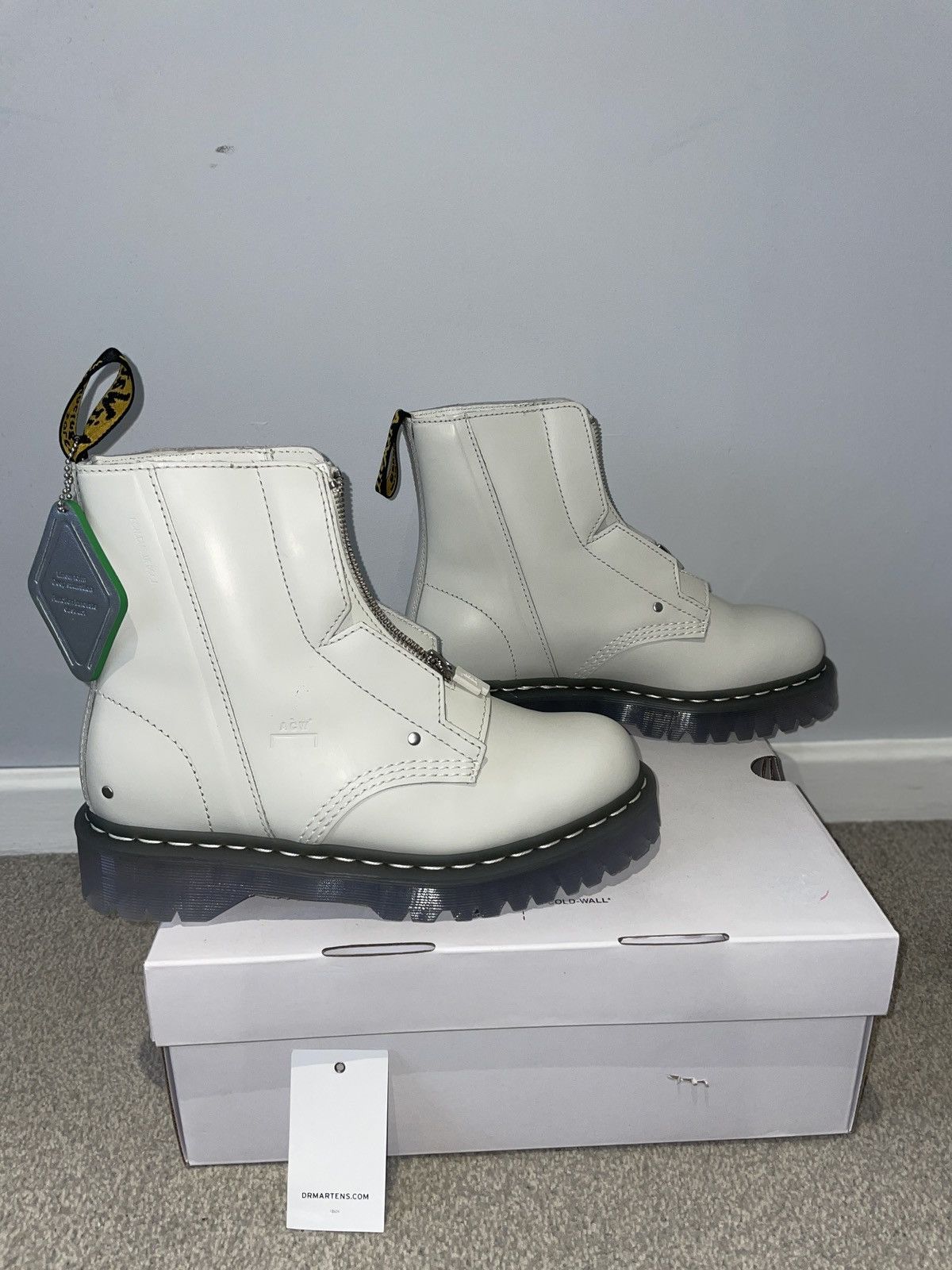 image of A Cold Wall Leather Boots in Beige, Men's (Size 8)