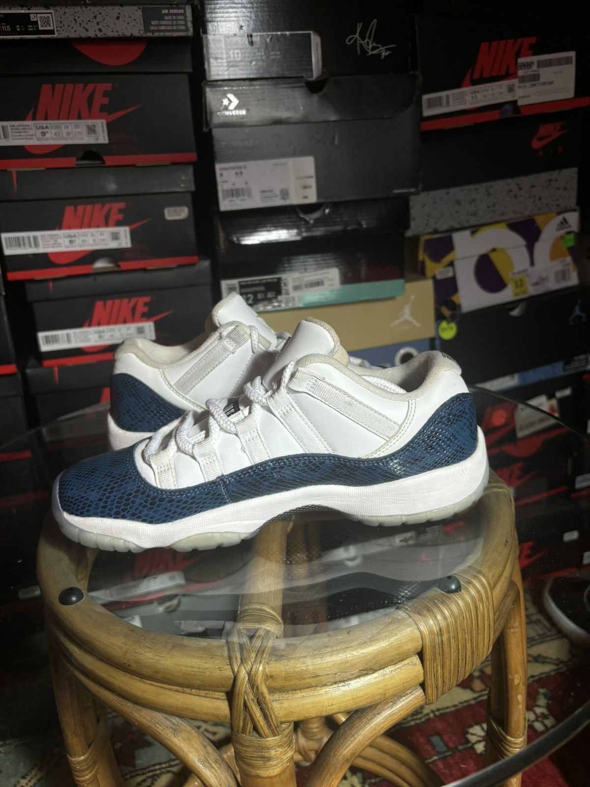 Jordan Brand Jordan 11 low navy blue snakeskin 2019 6.5y Size US 6.5 / EU 39-40 - 4 Thumbnail