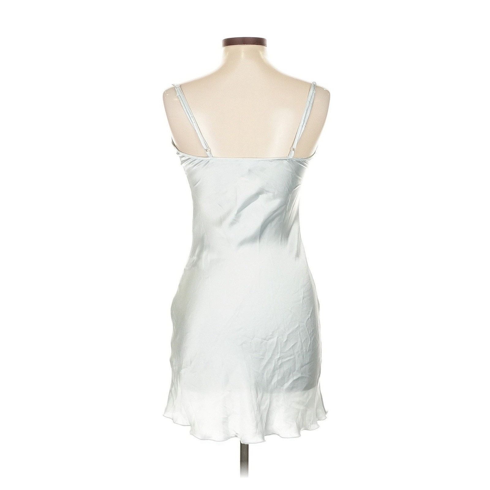 Bebe Bebe light blue White Satin Draped Mini Dress Large Size L / US 10 / IT 46 - 3 Thumbnail