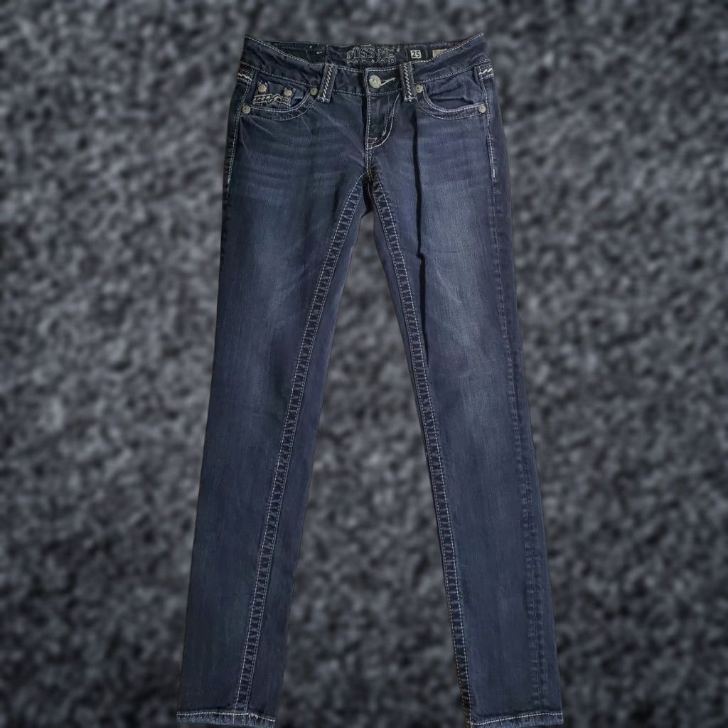 Miss Me Miss Me - Signature Skinny Denim Jeans Women's Size: 25 ~ Inseam: 33 Dark Wash Size 42" / US 20 - 1 Thumbnail