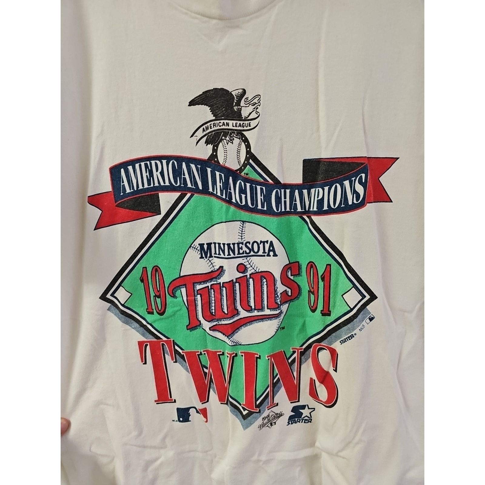Fruit Of The Loom 1991 AL Champions Minnesota Twins T-shirt Single Stitch Sz L Size US L / EU 52-54 / 3 - 2 Thumbnail
