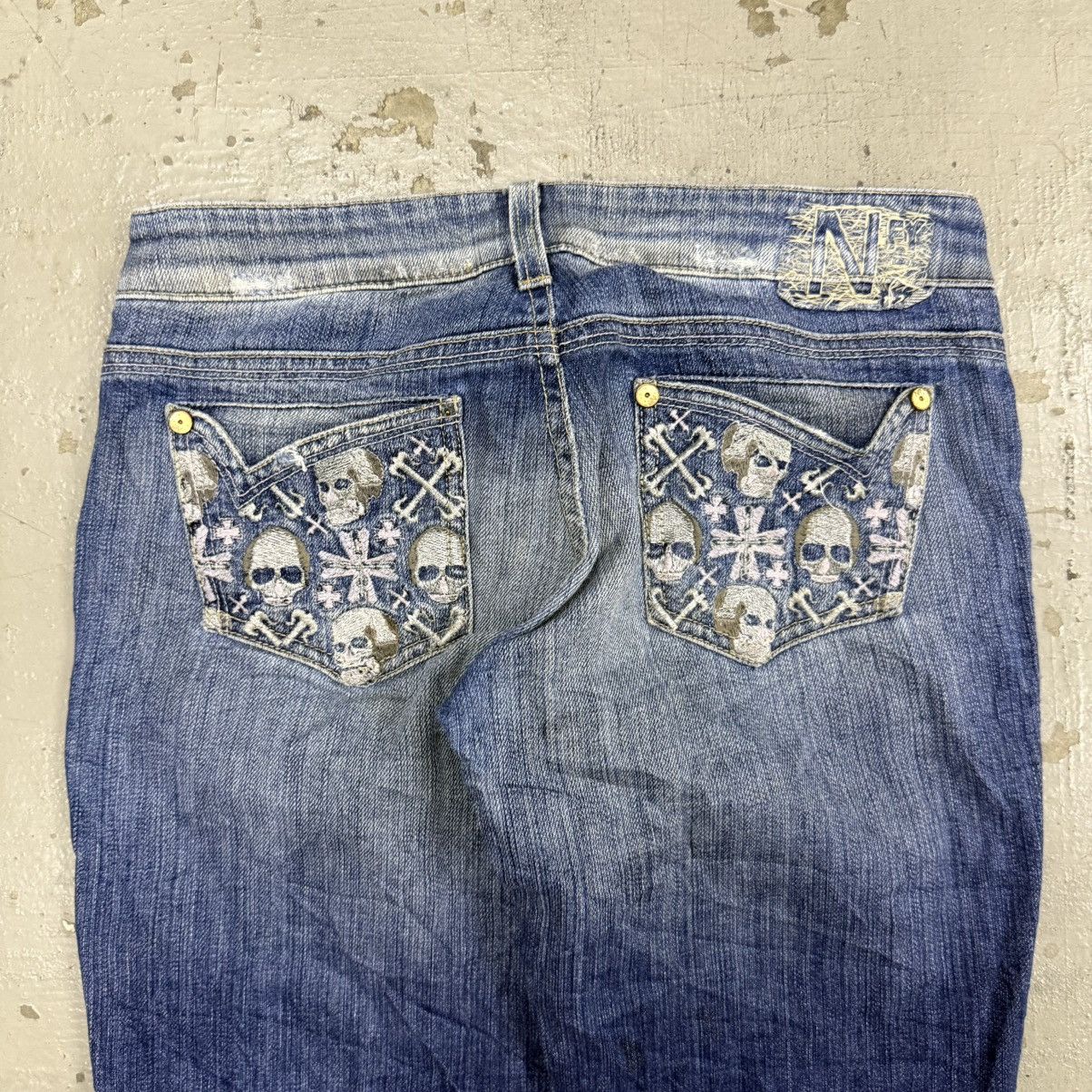 Hedi Slimane Denim bell bottom slim punk gothic japanese skull cross Size US 30 / EU 46 - 2 Thumbnail