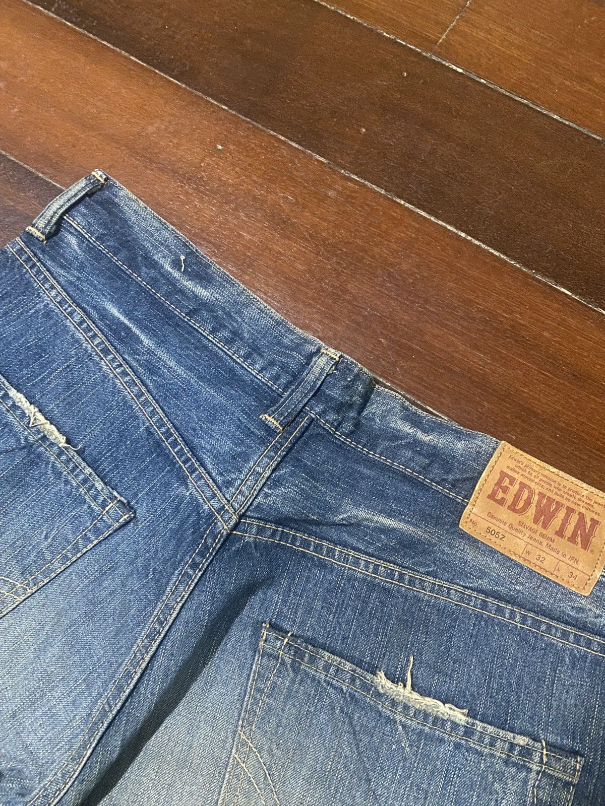 Edwin Vintage Edwin 505z Selvedge Faded Wash mud wash Baggy Jeans Size US 36 / EU 52 - 17 Thumbnail