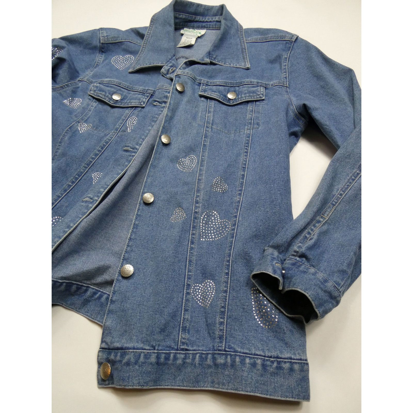 Other QUACKER FACTORY denim jacket with hearts, medium, NEW Size M / US 6-8 / IT 42-44 - 3 Thumbnail
