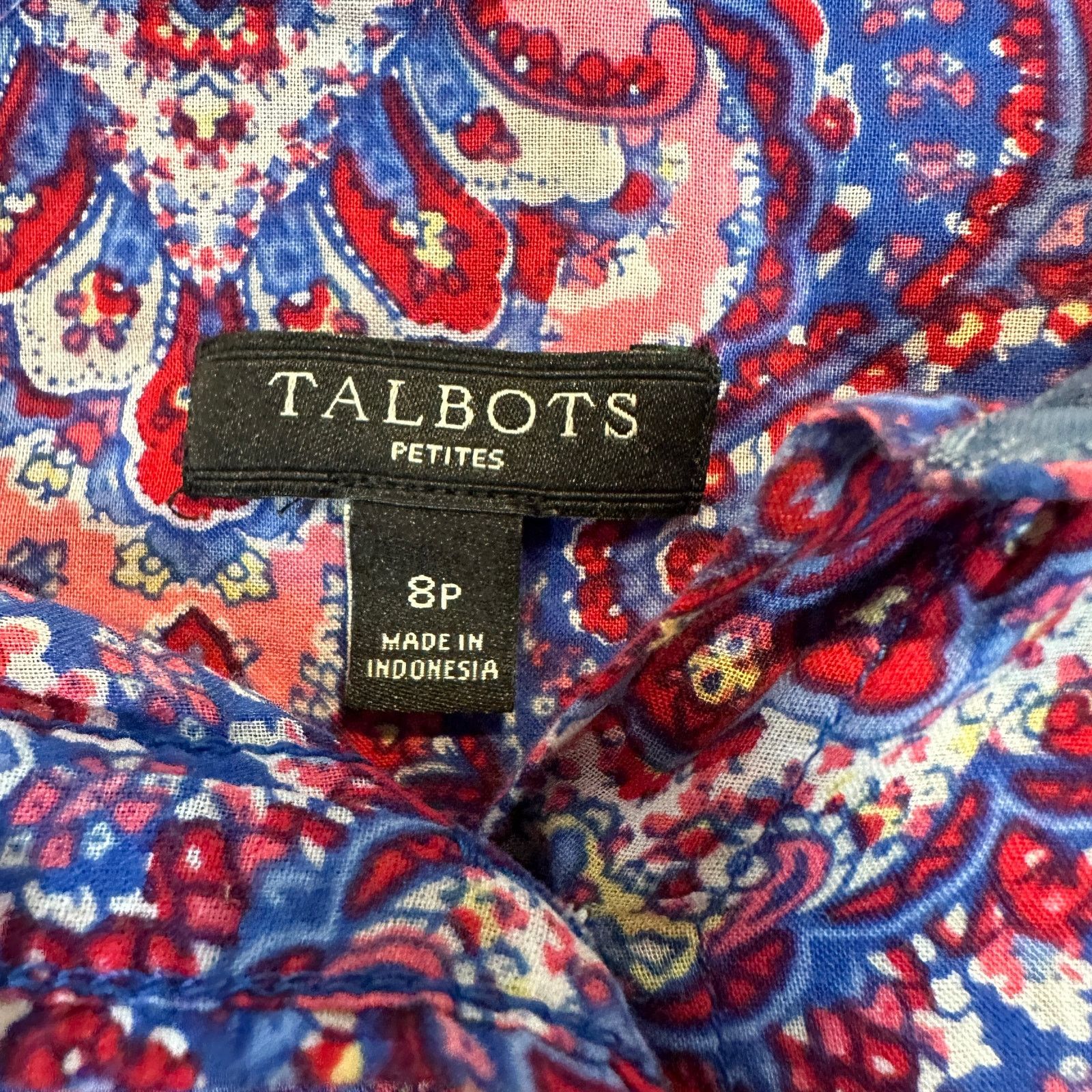 Other Talbots Paisley Button Down Shirt Top 8P P8 8 Pink Blue Size M / US 6-8 / IT 42-44 - 5 Thumbnail