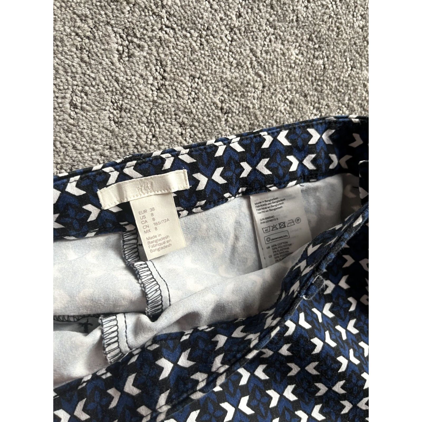 H&M H&M Women's Blue Graphic Pants Size 8 Regular Dress Pants Women Blue 8 Size 30" / US 8 / IT 44 - 5 Thumbnail