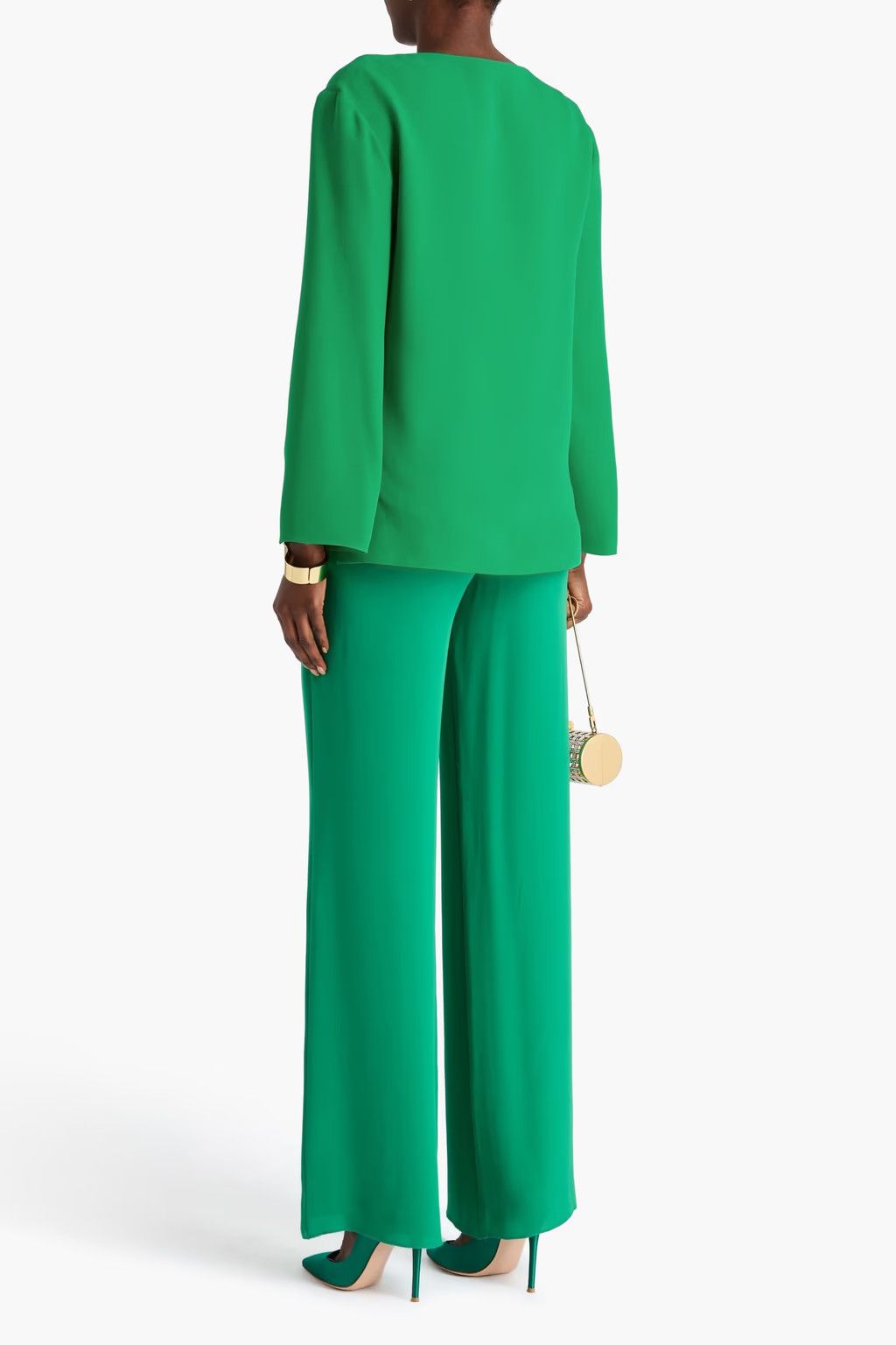 Valentino o1y0326 Blouse in Green Size XS / US 0-2 / IT 36-38 - 3 Thumbnail