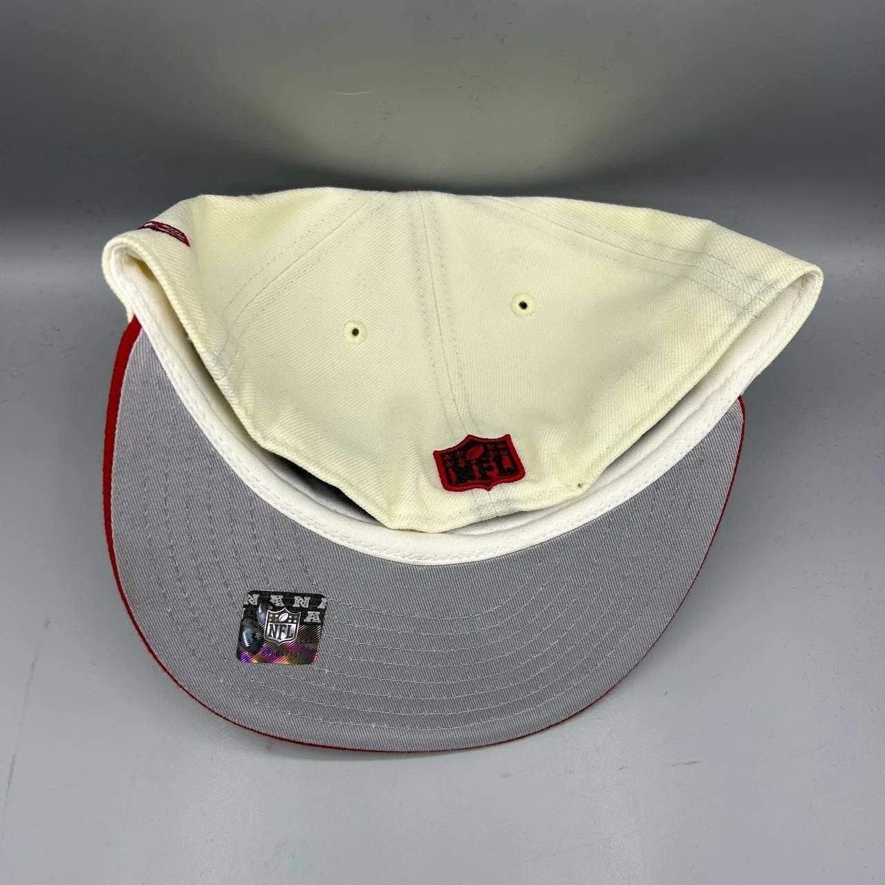 New Era San Francisco 49ers Hat Men 7 1/4 White Red NFL Fitted Cap Size ONE SIZE - 5 Thumbnail
