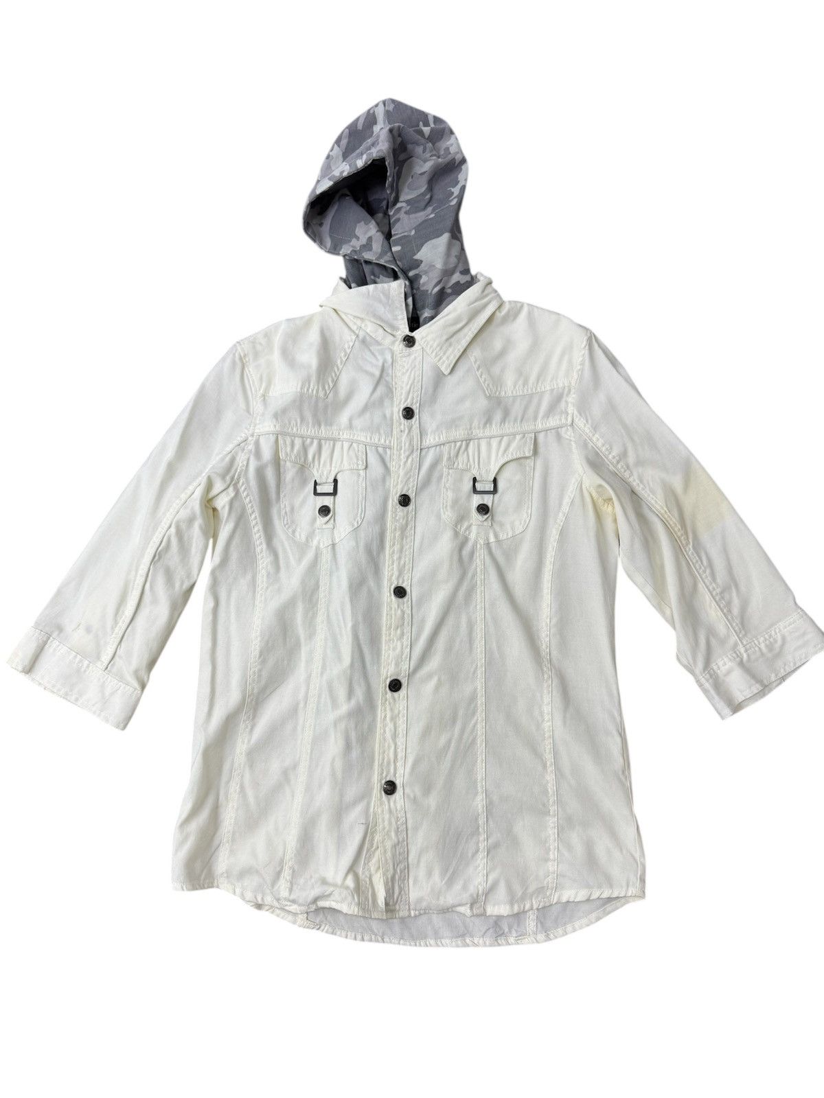 In The Attic In the Attic" removable hoodie jacket in white Size L / US 10 / IT 46 - 1 Thumbnail