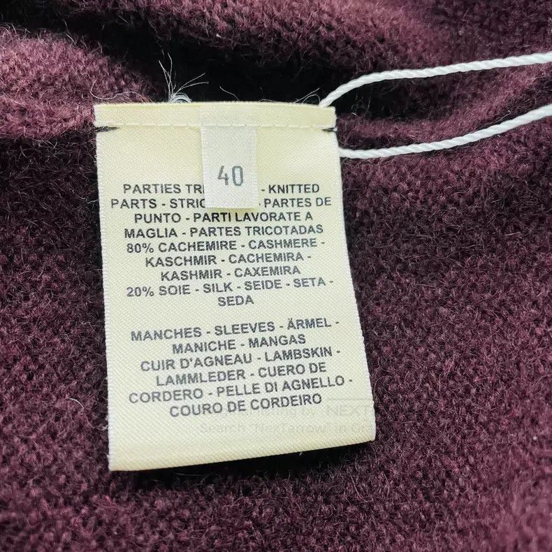 Hermes Hermes Burgundy Long Sleeve Leather Knit Top Size S / US 4 / IT 40 - 4 Thumbnail