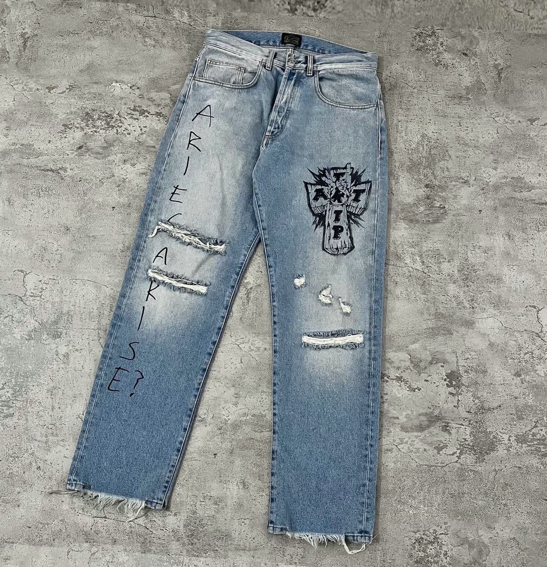 Aries Aries Arise Metal Trip Batten Jeans - Blue Size US 30 / EU 46 - 1 Thumbnail