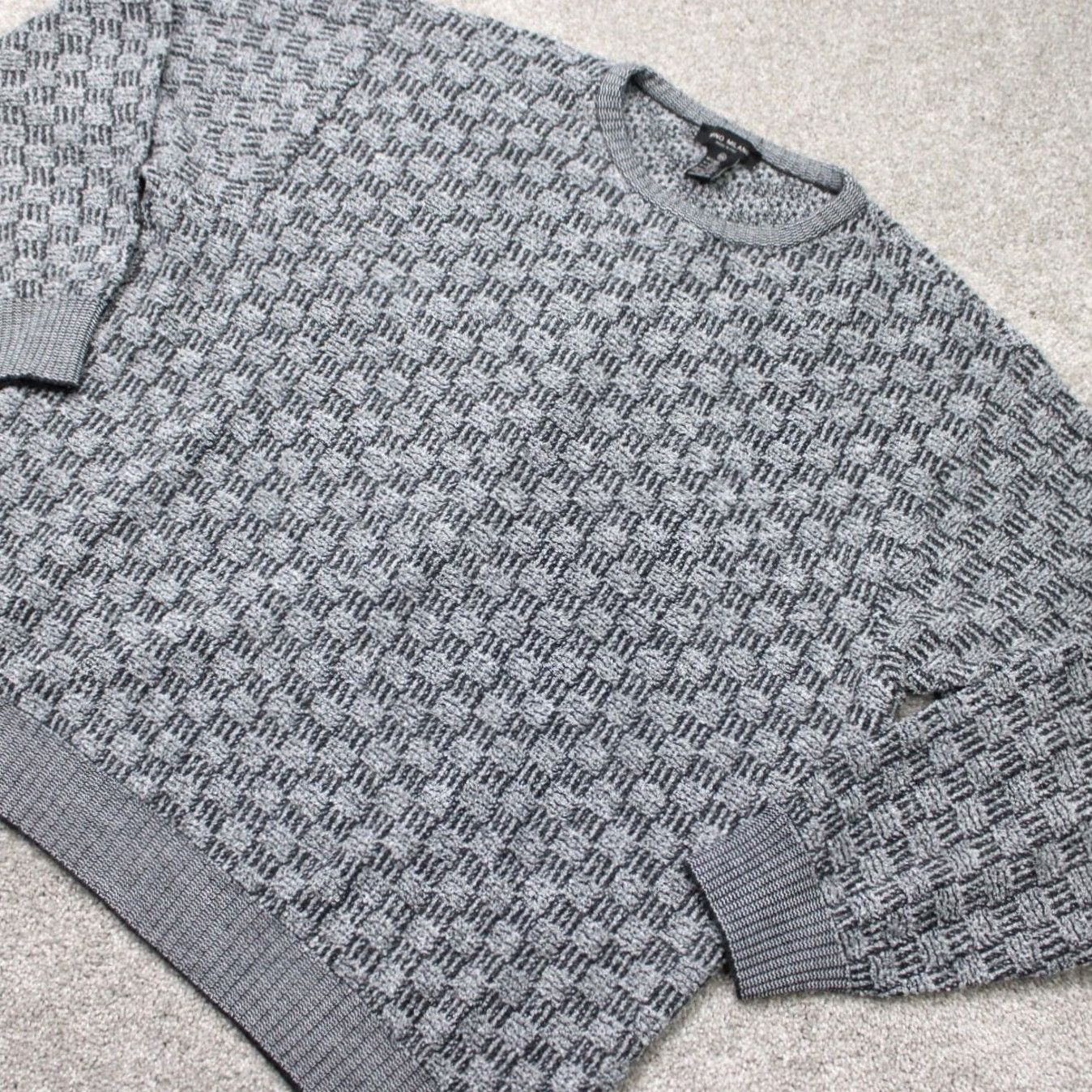 Vintage VINTAGE Mino Milano Sweater Mens 2XL Gray Wool/Acrylic/Nylon Crew Neck Pullover Knit Geometric 90s Italian Mens Size US XXL / EU 58 / 5 - 4 Thumbnail