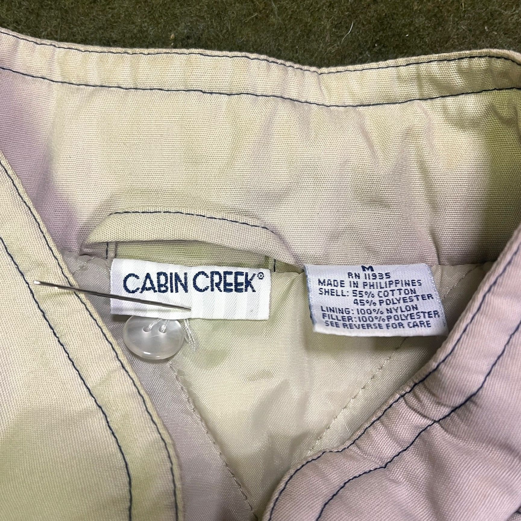 Vintage VINTAGE Cabin Creek Jacket Womens M Beige Parka Cinch Waist Chore Barn 90s Tailored Pockets Zip Canvas Mid-Length Regular Vintage Womens Mens? Size M / US 6-8 / IT 42-44 - 7 Thumbnail