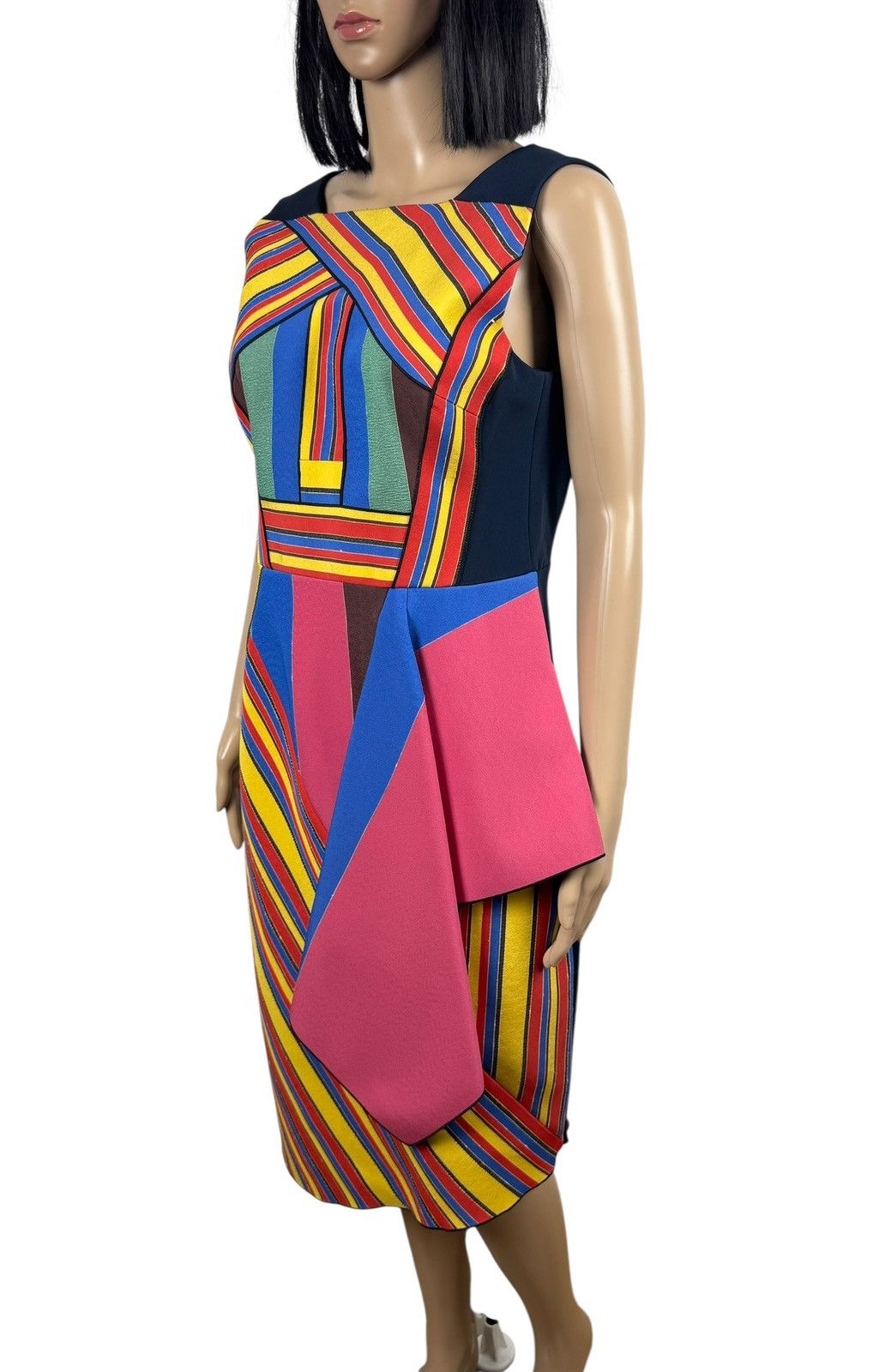 Peter Pilotto Peter Pilotto Patterned Dress Multicolor Polyester Silk 14 Size L / US 10 / IT 46 - 4 Thumbnail