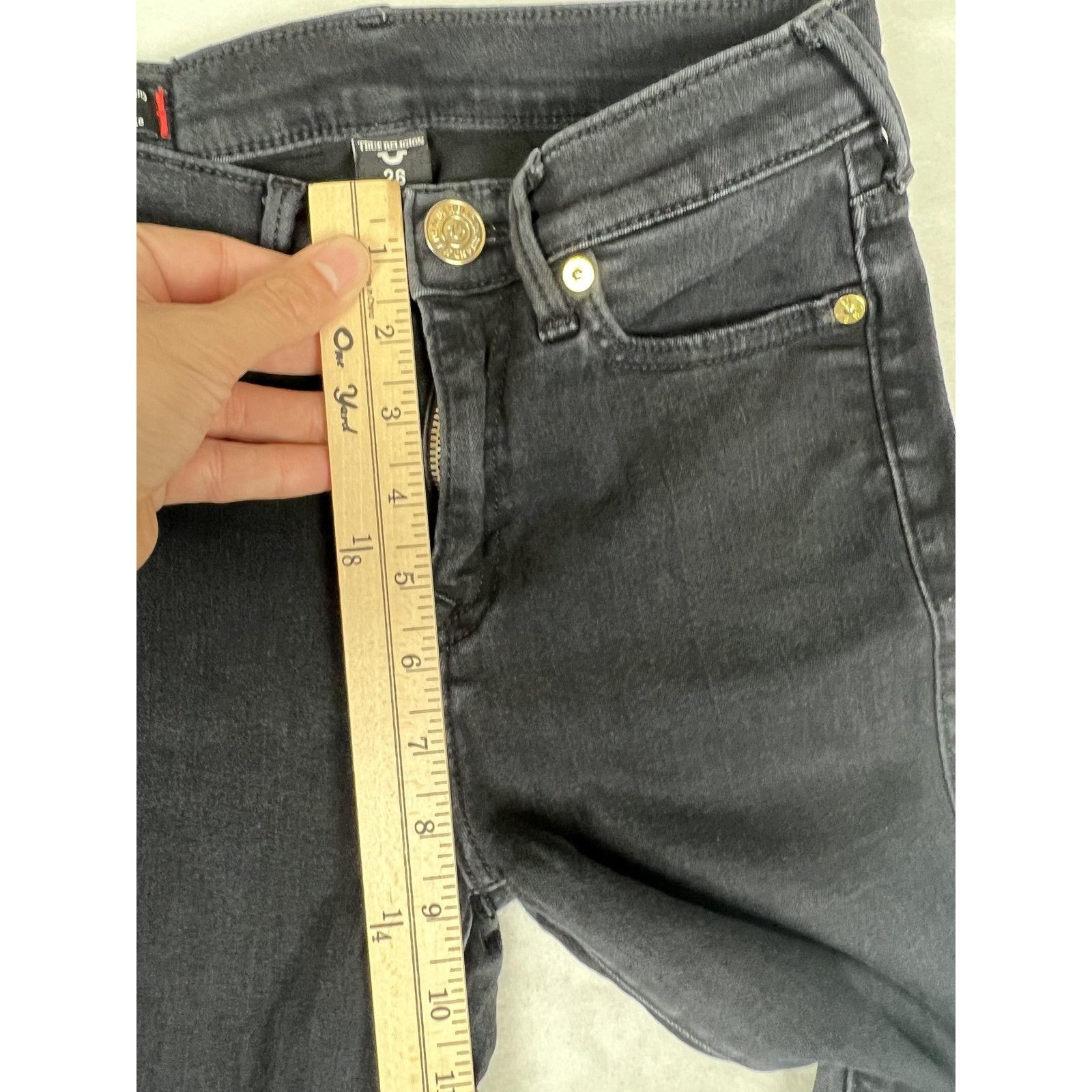 True Religion True Religion Halle Jeans Womens 26 Black High Rise Skinny Size 26" / US 2 / IT 38 - 7 Thumbnail