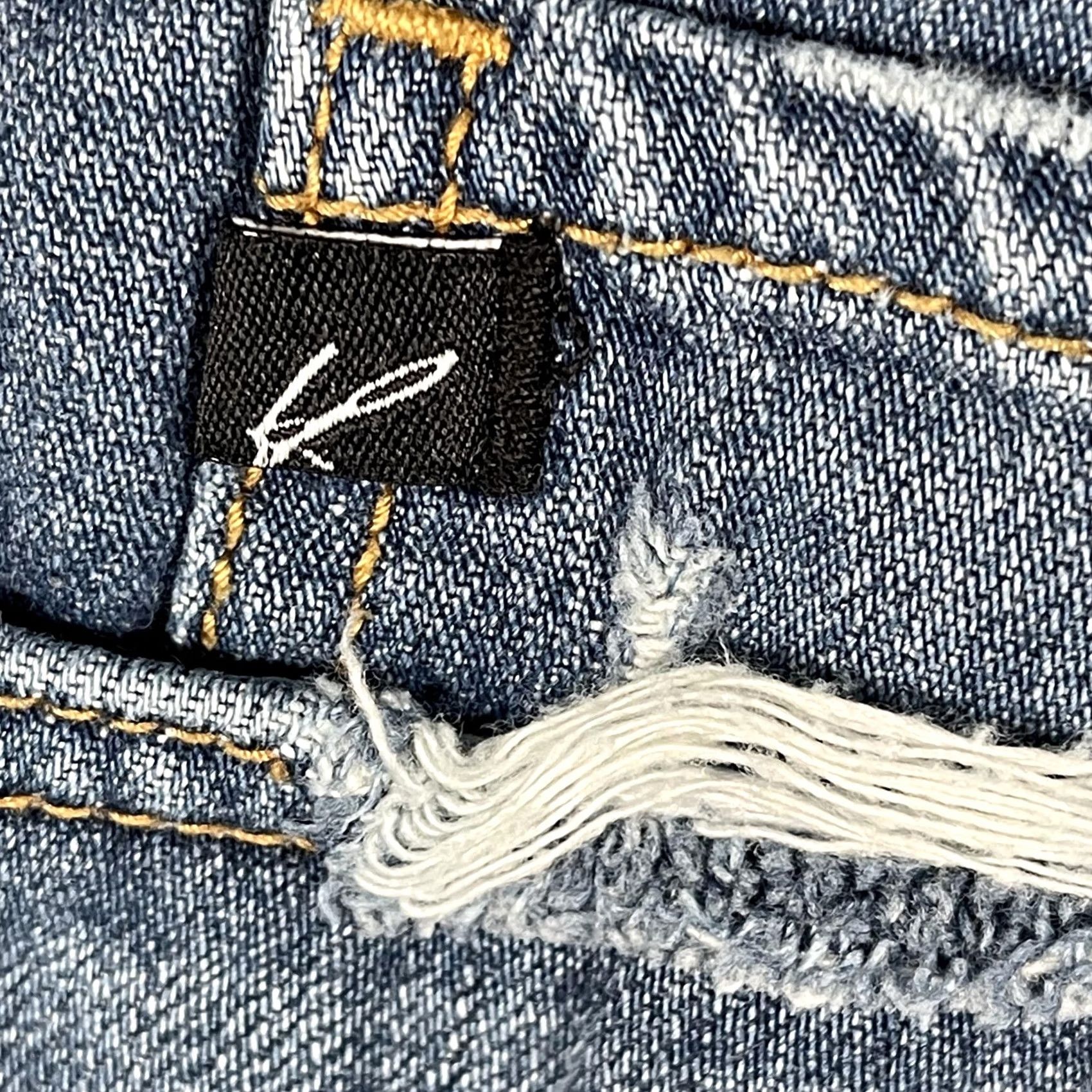 Vintage VINTAGE KanCan Shorts Womens 7/27 Blue Distressed Denim Cutoff Frayed Fringe Booty Size 28" / US 6 / IT 42 - 3 Thumbnail