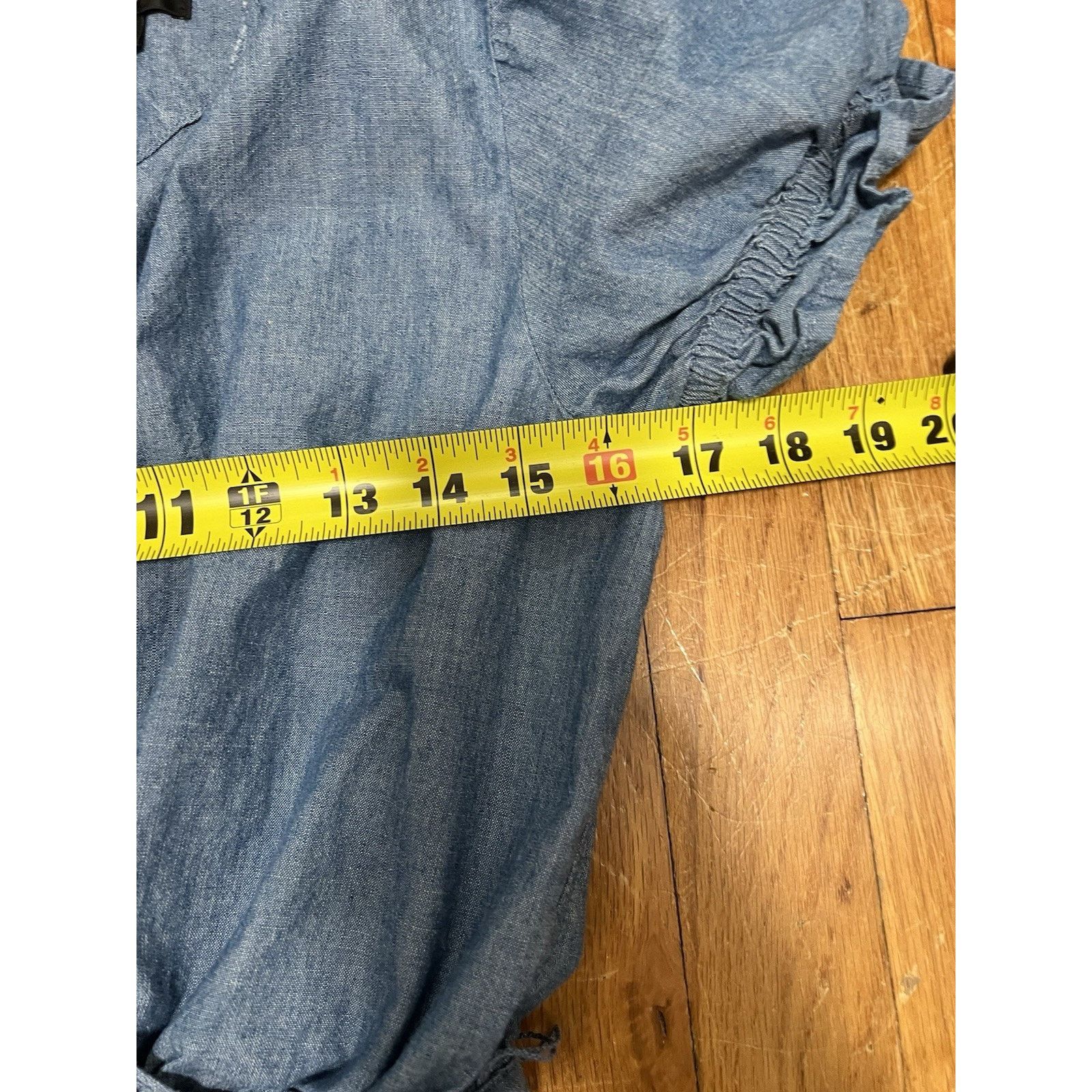 J.Crew J.Crew Ruffle Chambr Jumpsuit 2 Denim Cotton No Belt A003110 Size 26" / US 2 / IT 38 - 7 Thumbnail