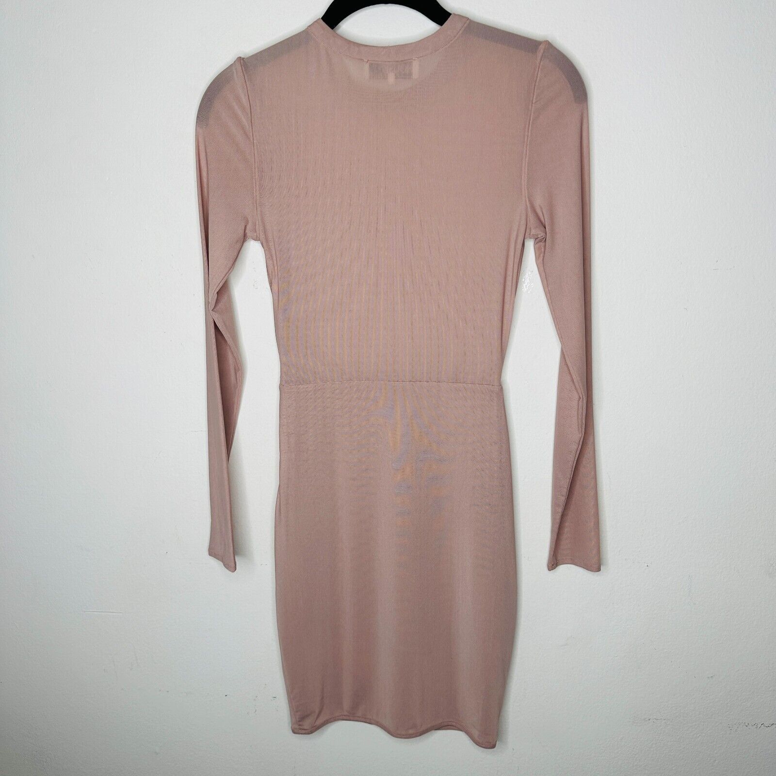 House of CB House of CB Pink Sheer Long Sleeve Zip High Neck Dress XS Size XS / US 0-2 / IT 36-38 - 8 Thumbnail