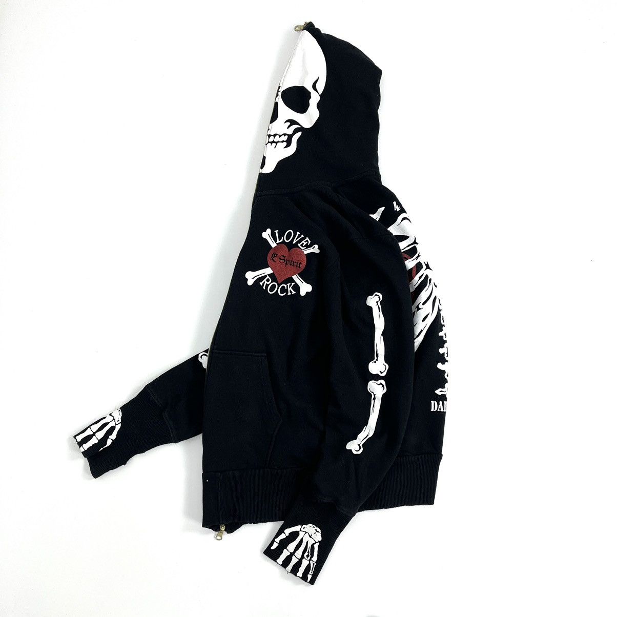 If Six Was Nine 2000s Skeleton Dangerous Warning “Love Rock” Full Zip Hoodie Size US M / EU 48-50 / 2 - 4 Thumbnail