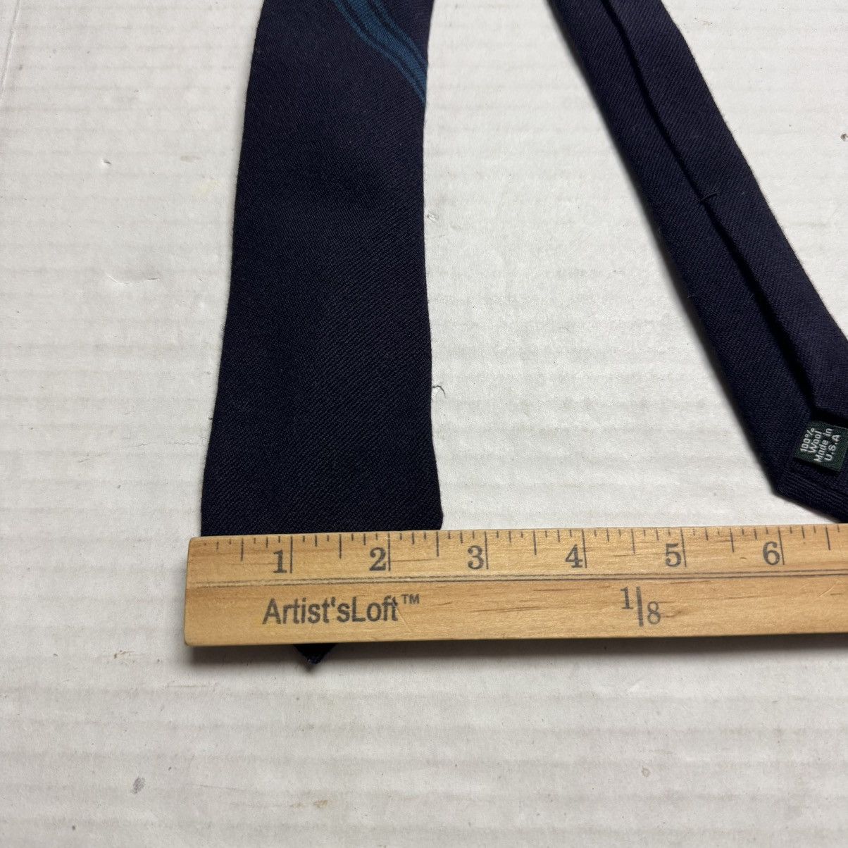 Rag & Bone RAG & BONE Men’s Single Stripe Skinny Tie in Dark Navy Size ONE SIZE - 4 Thumbnail