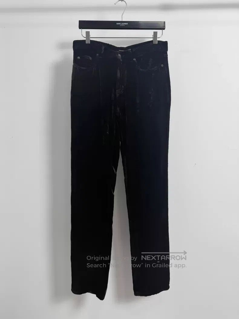 Saint Laurent Paris Saint Laurent Paris Black Velvet Straight Leg Denim Pants Size US 30 / EU 46 - 1 Thumbnail